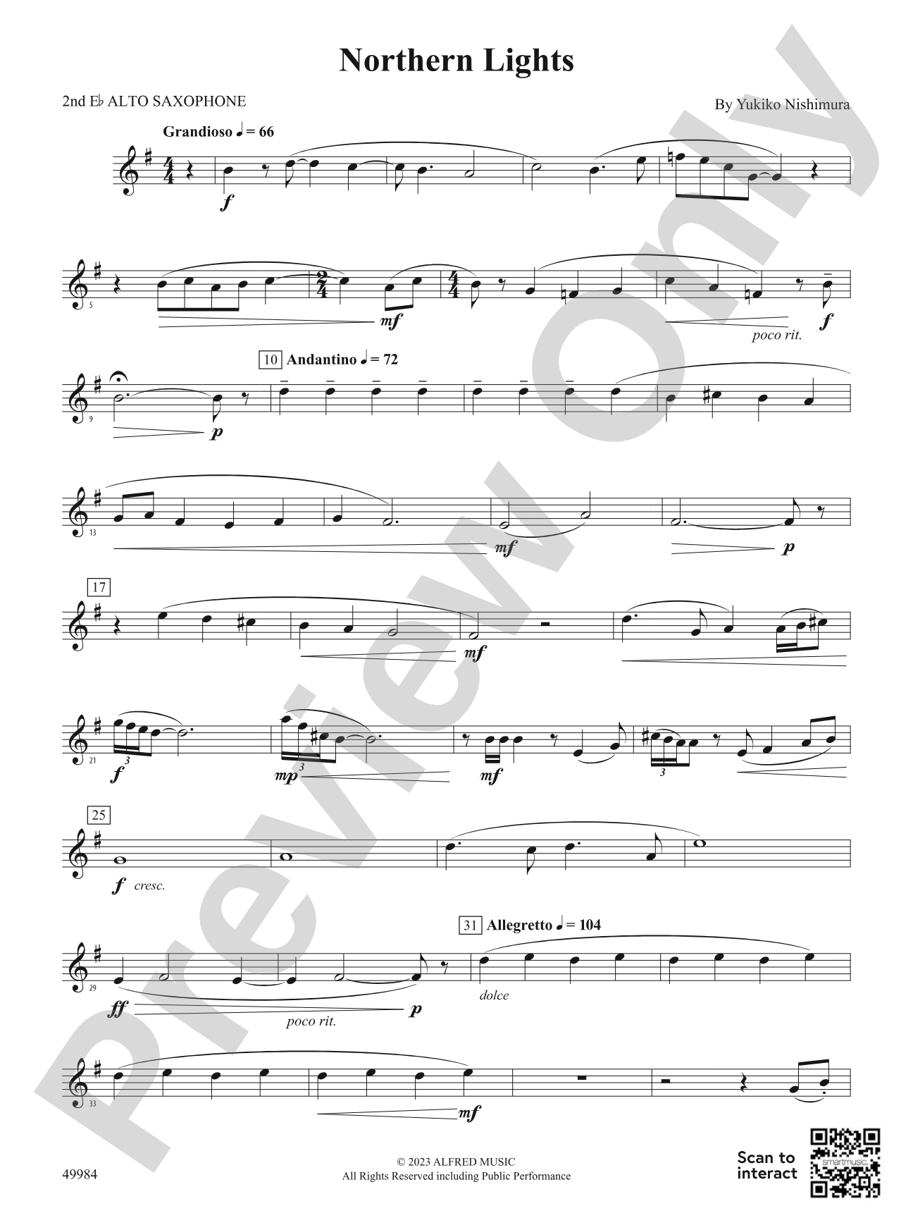 Northern Lights: 2nd E-flat Alto Saxophone