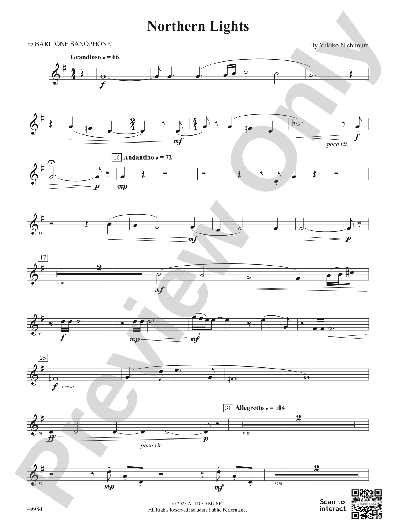 Northern Lights: E-flat Baritone Saxophone