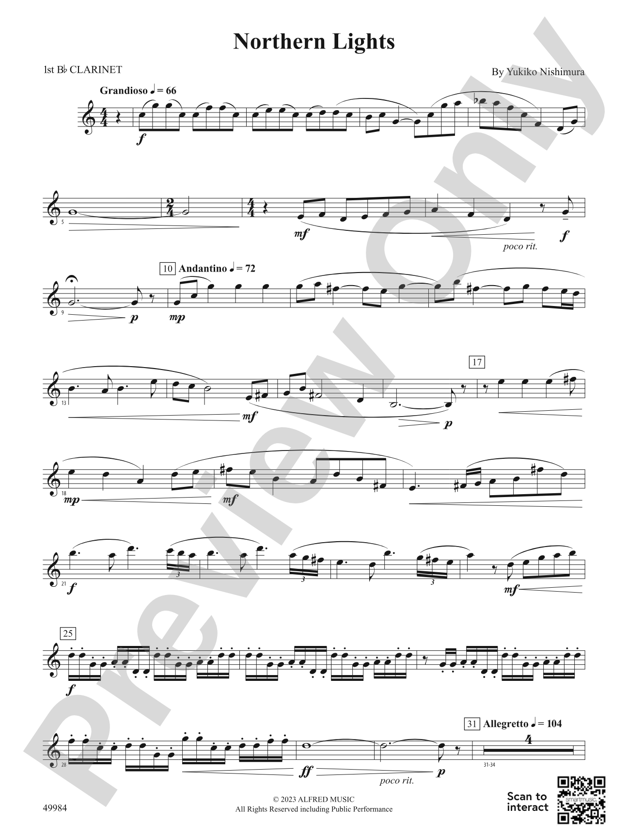 Northern Lights: 1st B-flat Clarinet
