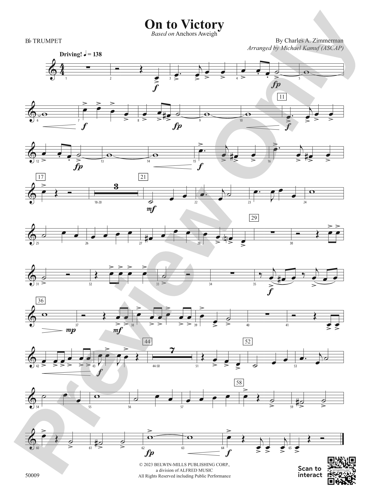 On to Victory: 1st B-flat Trumpet