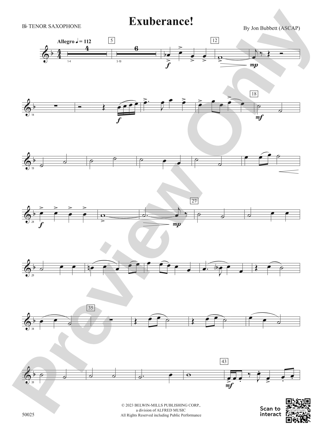 Exuberance!: B-flat Tenor Saxophone