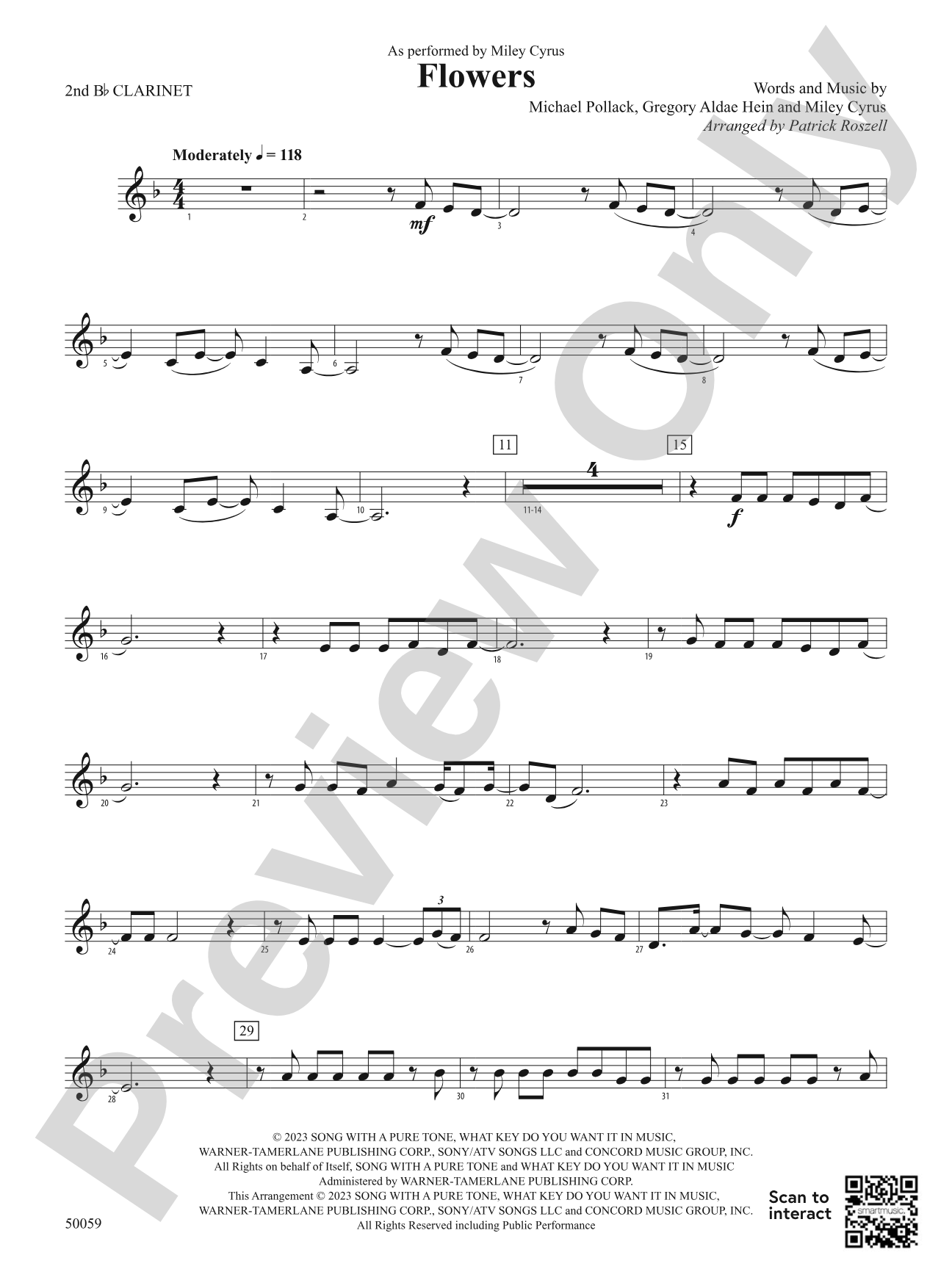 Flowers: 2nd B-flat Clarinet
