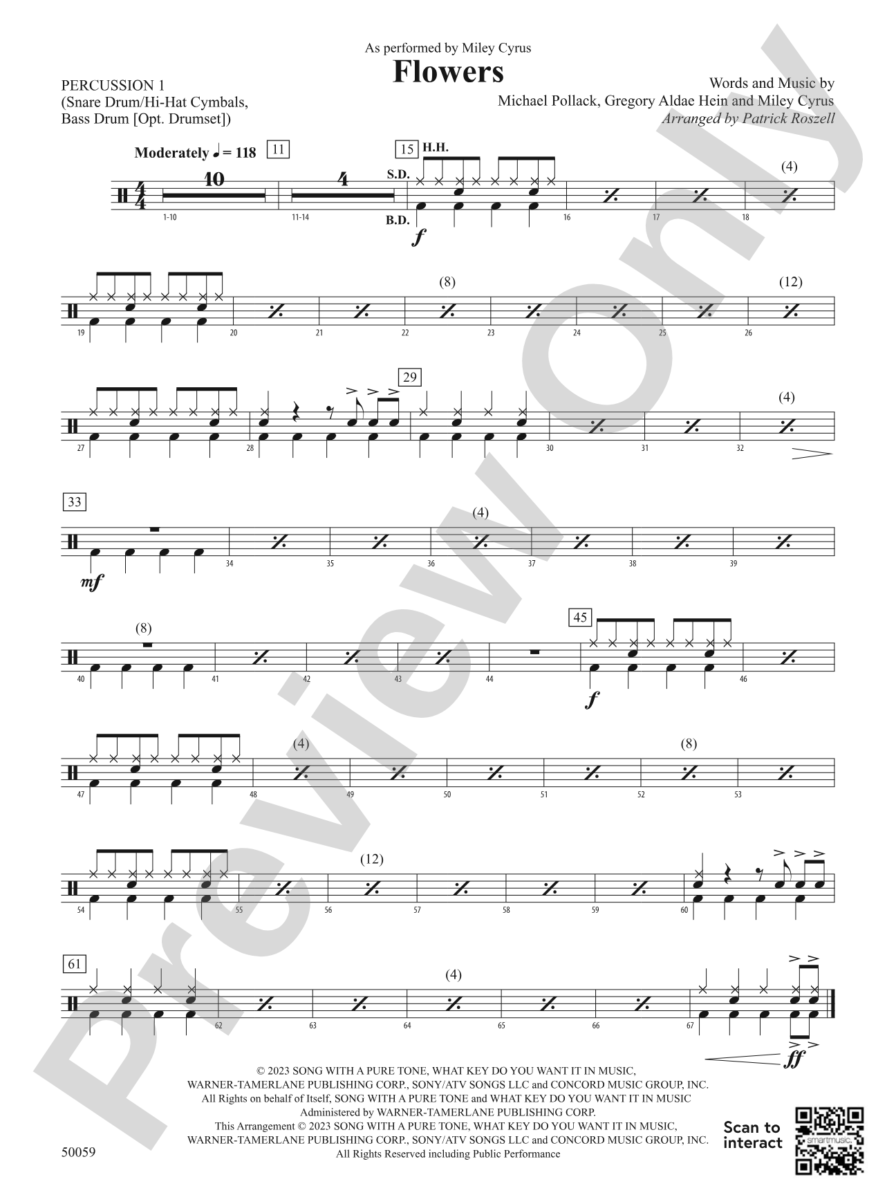 Flowers: 1st Percussion