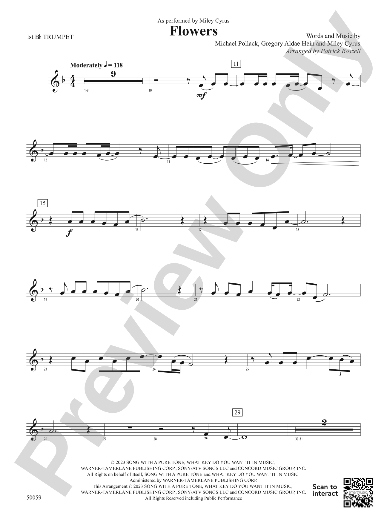 Flowers: 1st B-flat Trumpet