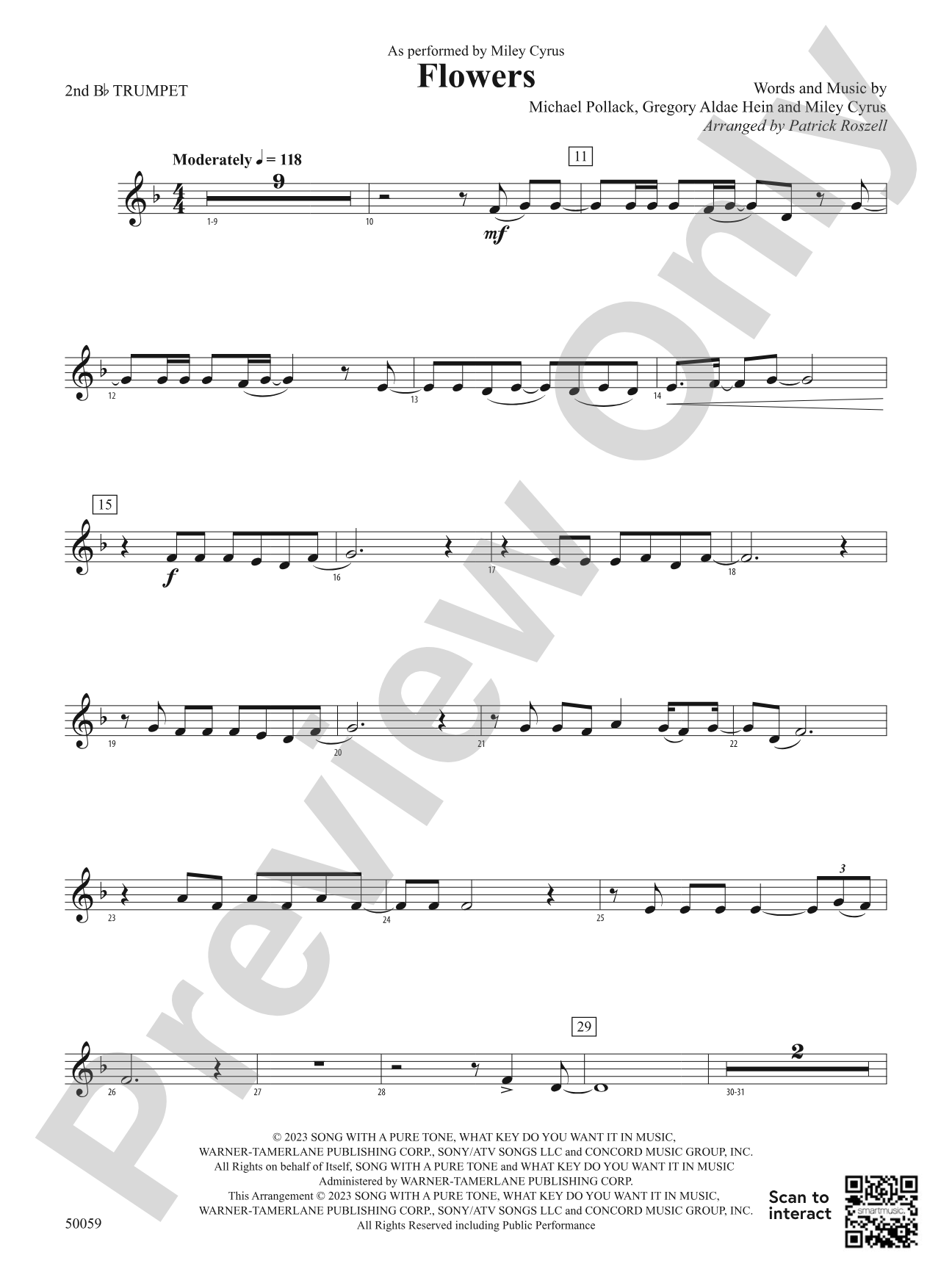 Flowers: 2nd B-flat Trumpet