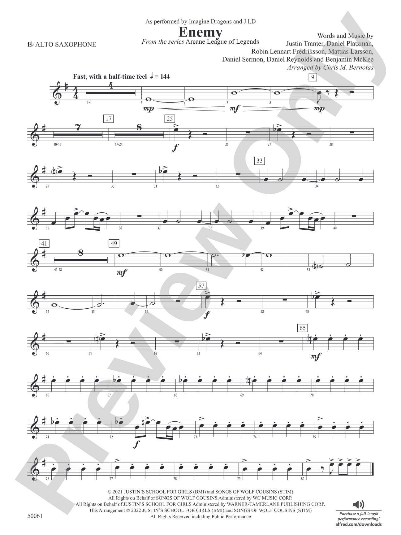 Enemy: E-flat Alto Saxophone