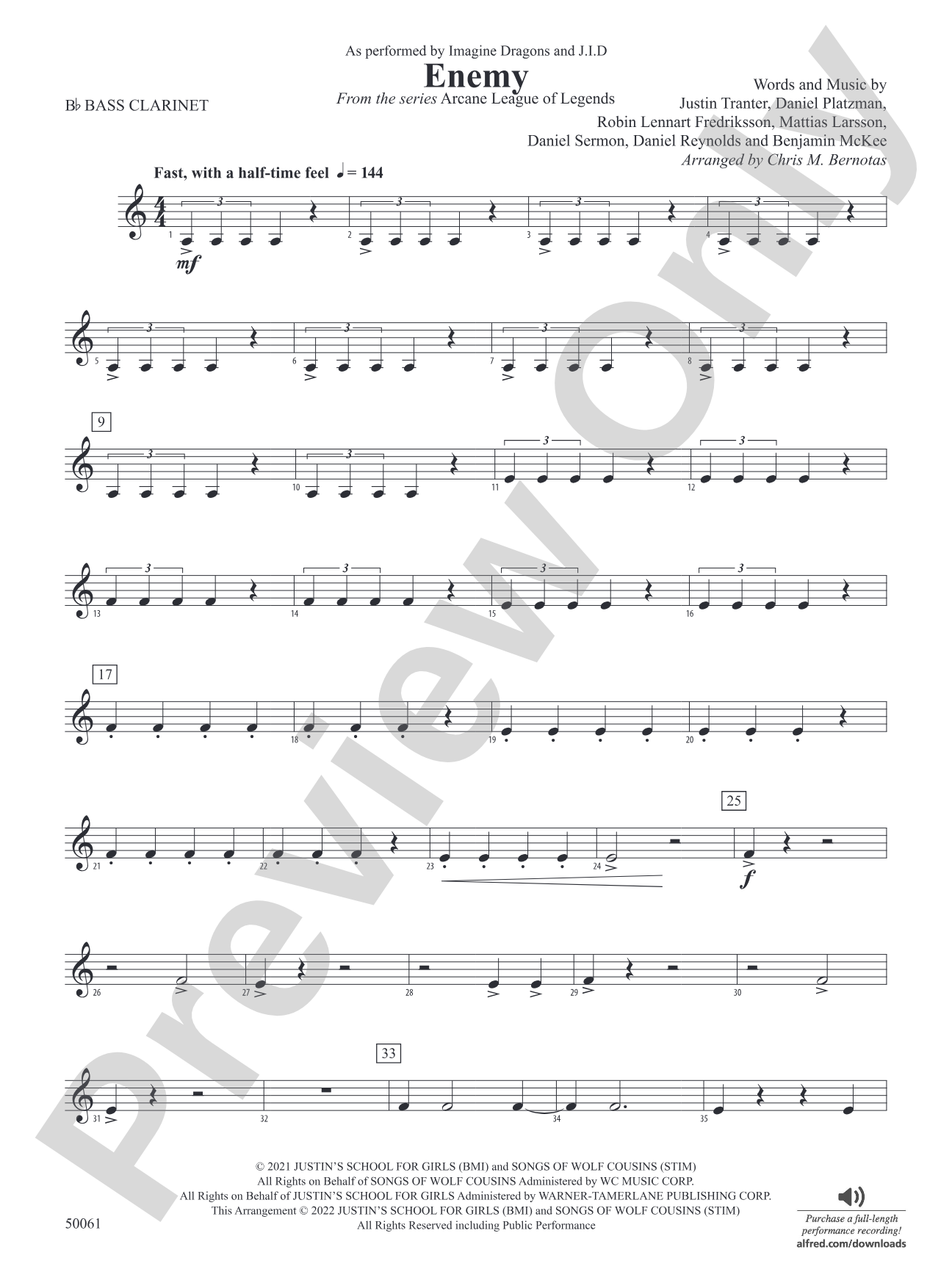 Enemy: B-flat Bass Clarinet