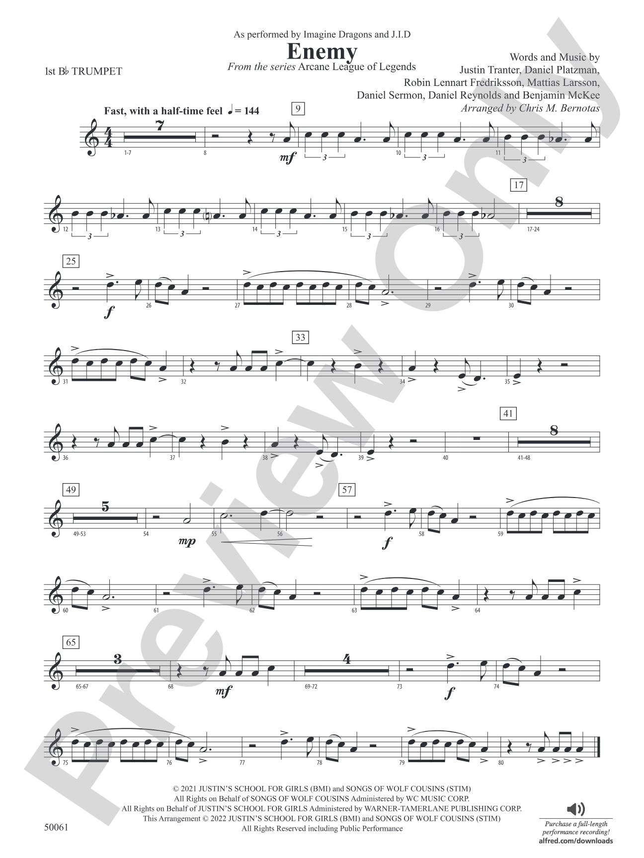 Enemy: 1st B-flat Trumpet