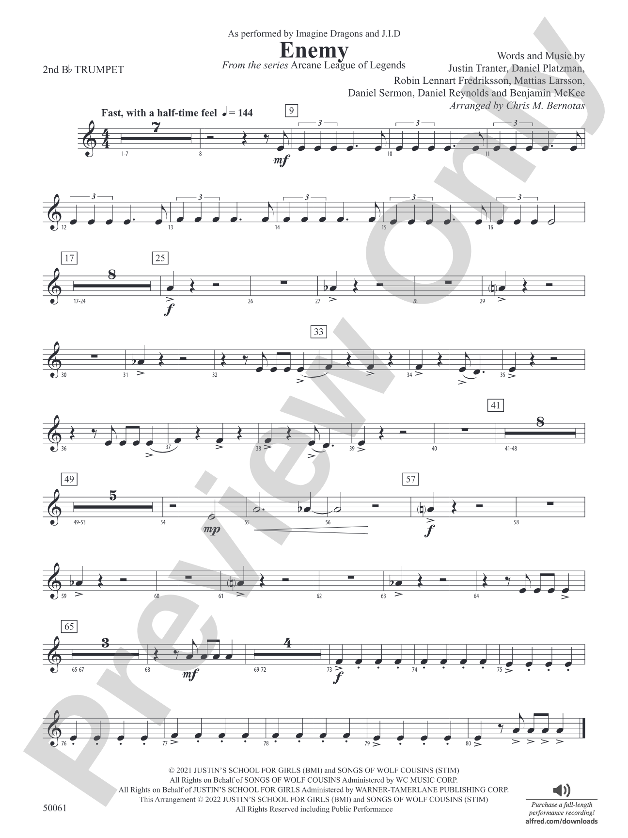 Enemy: 2nd B-flat Trumpet