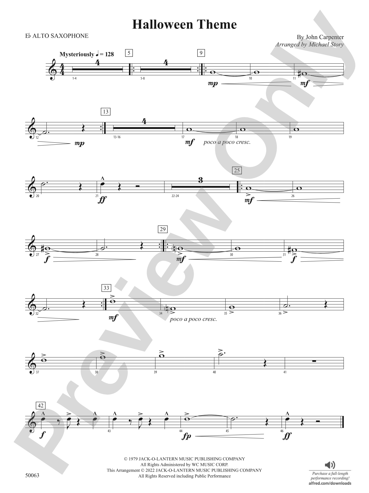 Halloween Theme: E-flat Alto Saxophone
