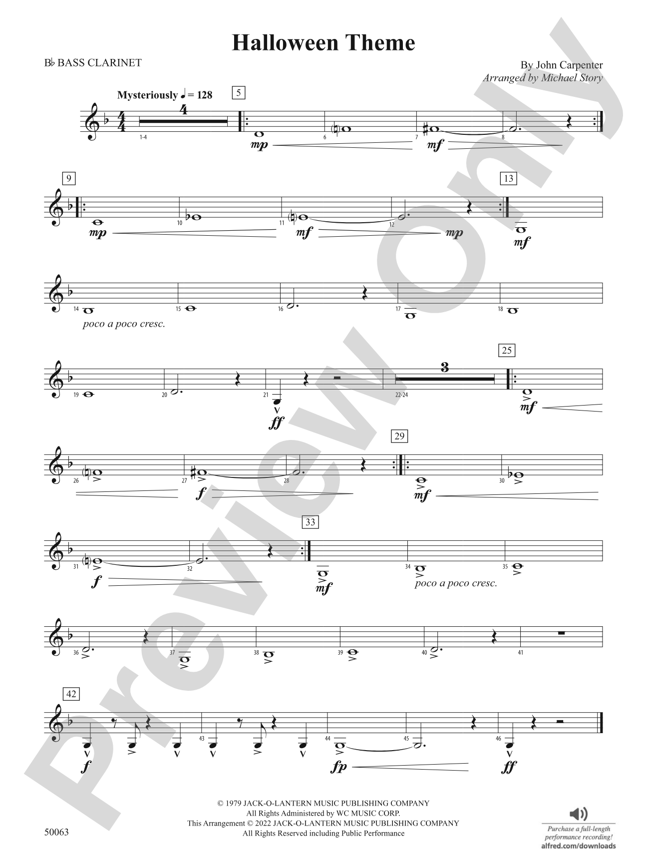 Halloween Theme: B-flat Bass Clarinet