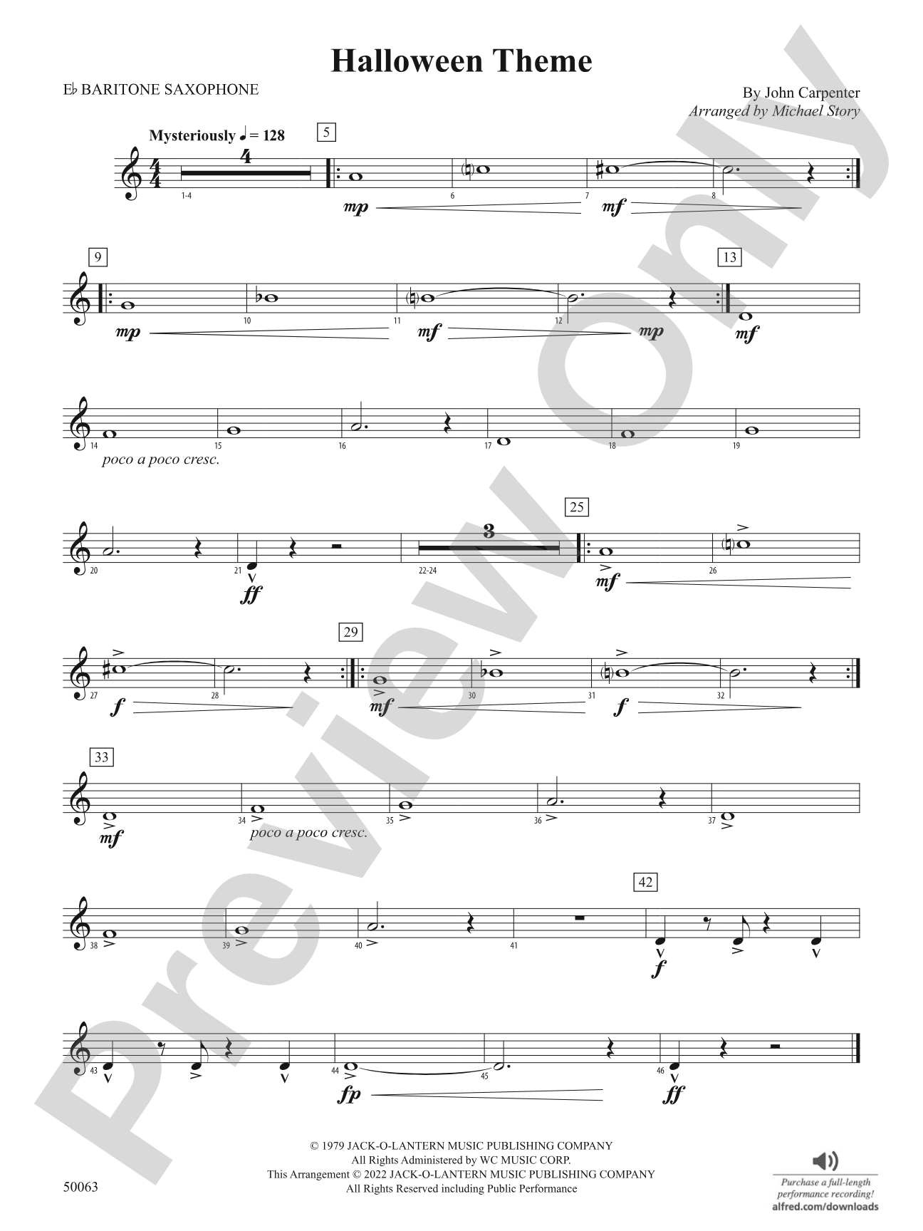 Halloween Theme: E-flat Baritone Saxophone