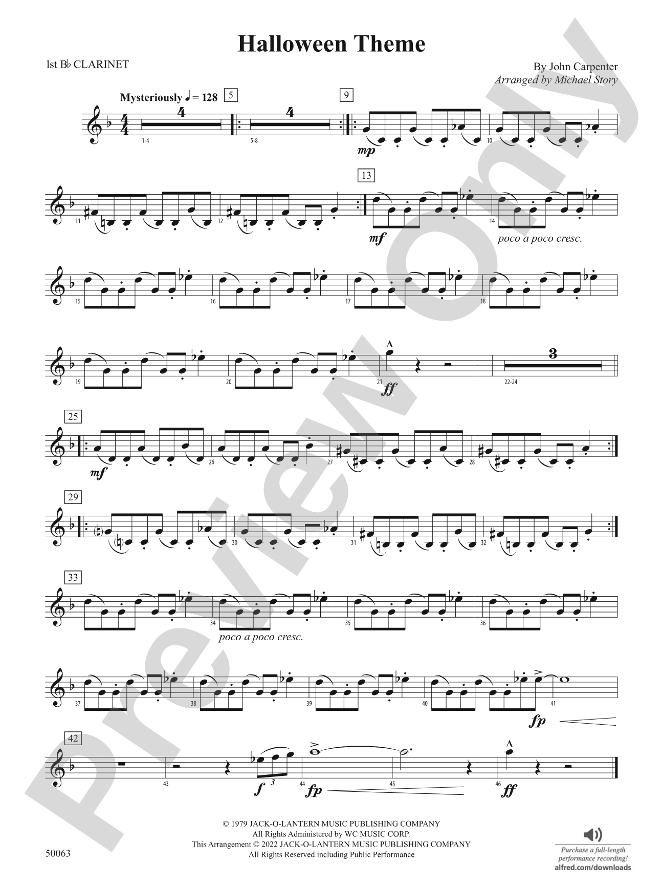 Halloween Theme: 1st B-flat Clarinet