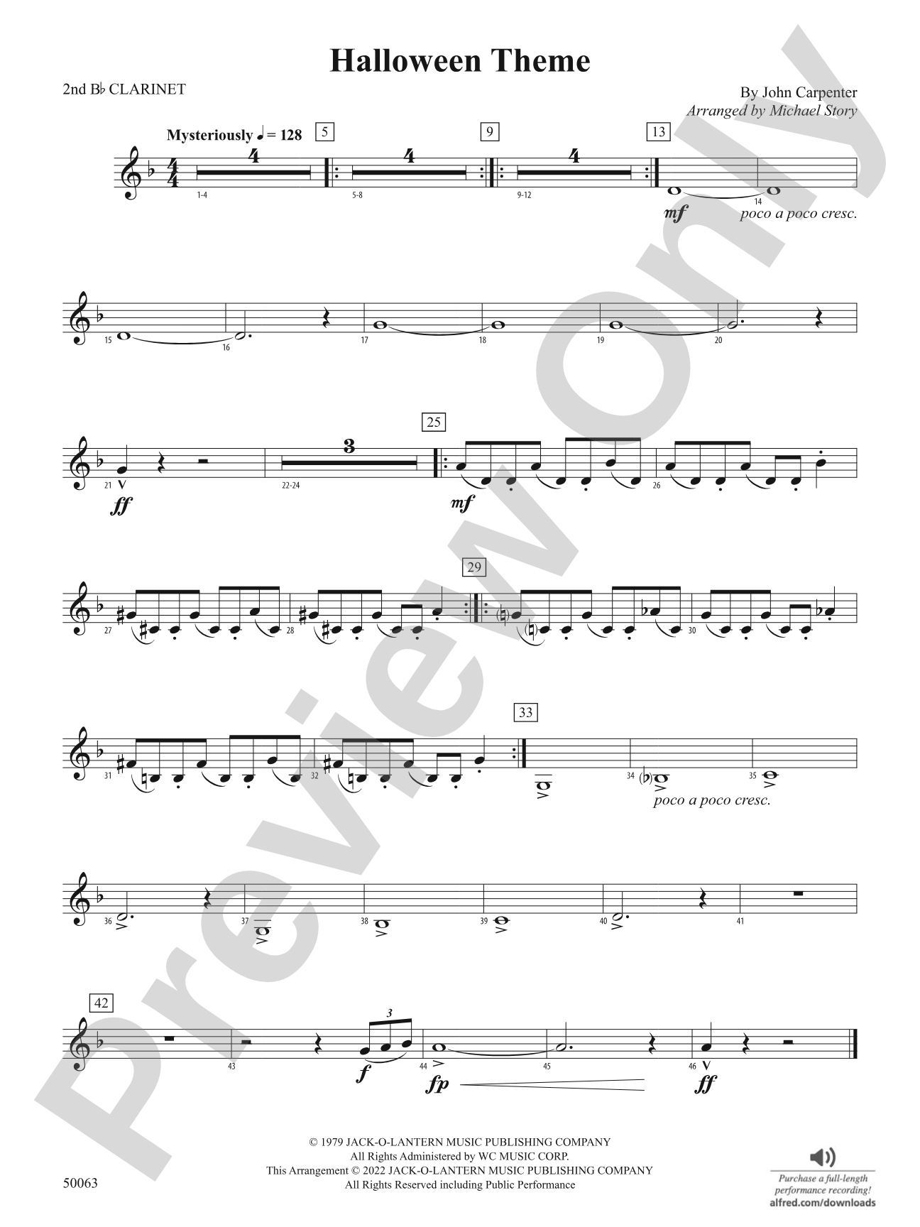 Halloween Theme: 2nd B-flat Clarinet