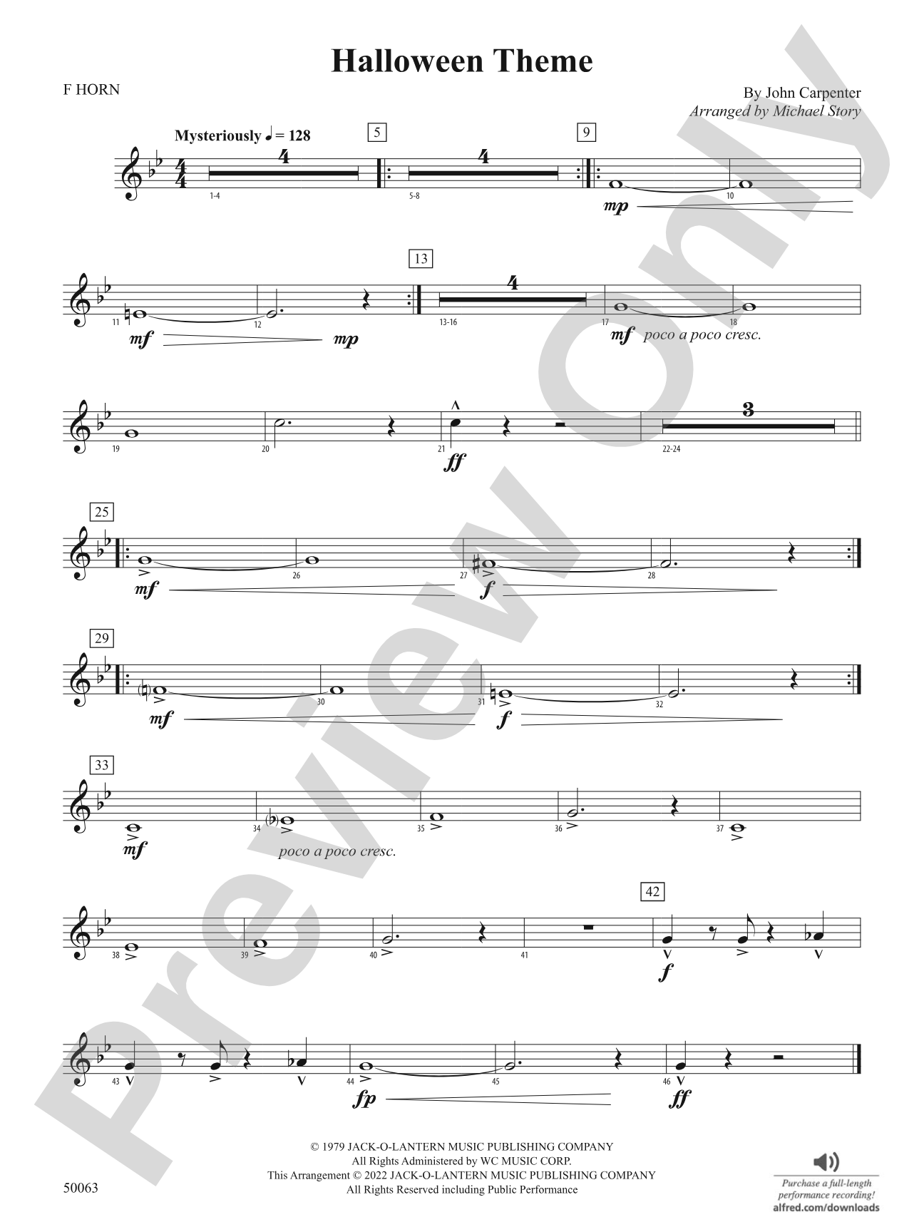 Halloween Theme: 1st F Horn