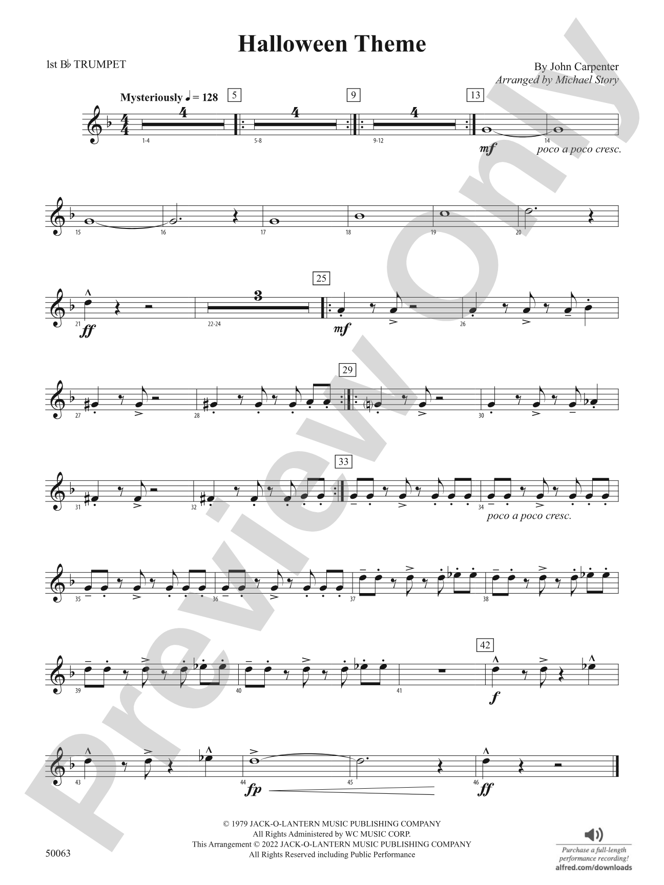 Halloween Theme: 1st B-flat Trumpet