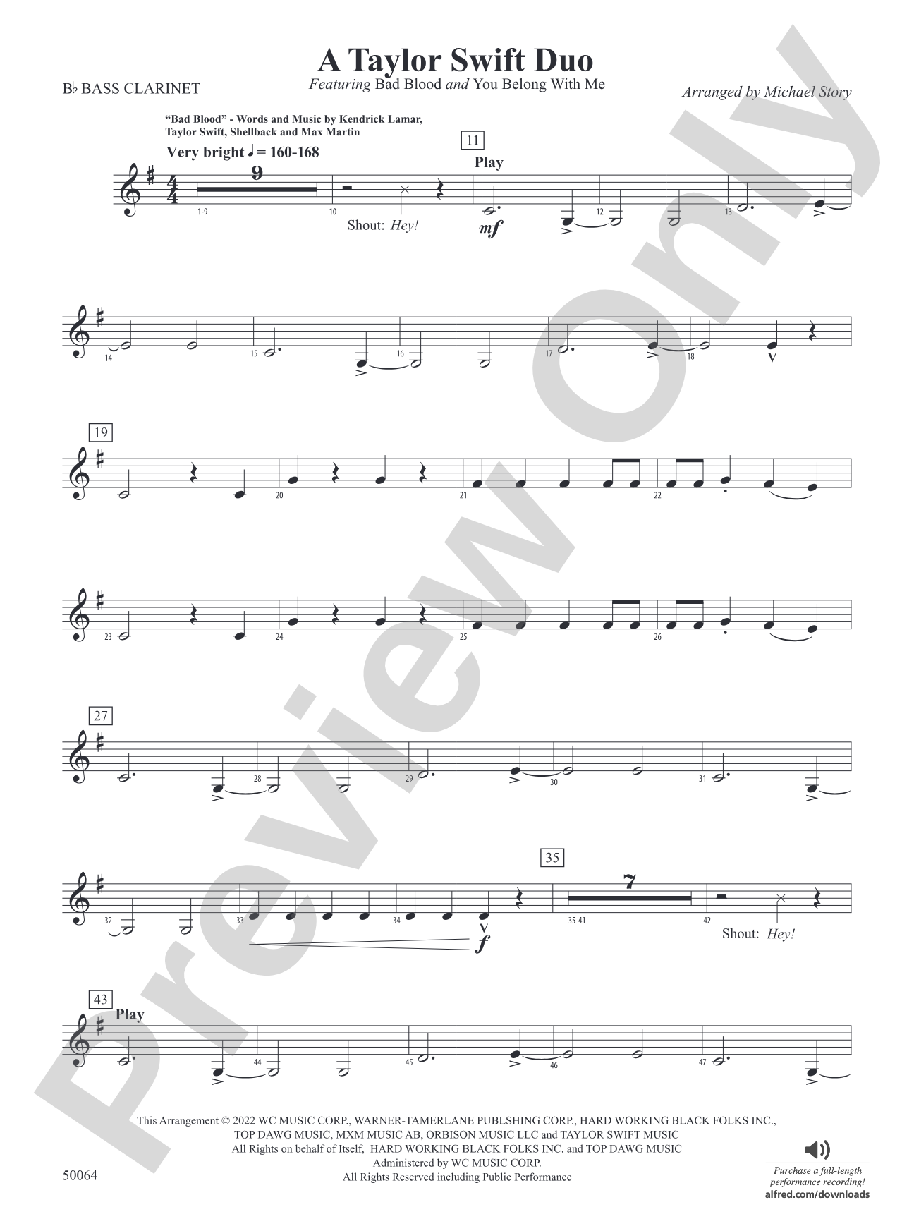 A Taylor Swift Duo: B-flat Bass Clarinet