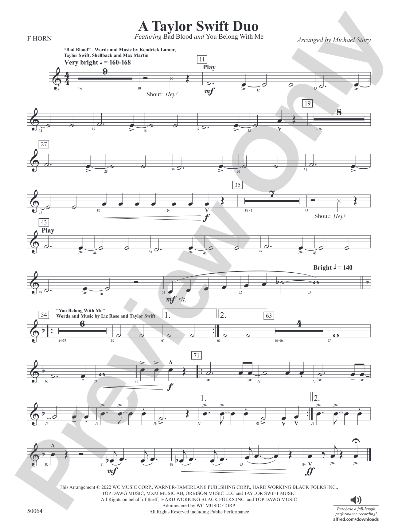 A Taylor Swift Duo: 1st F Horn