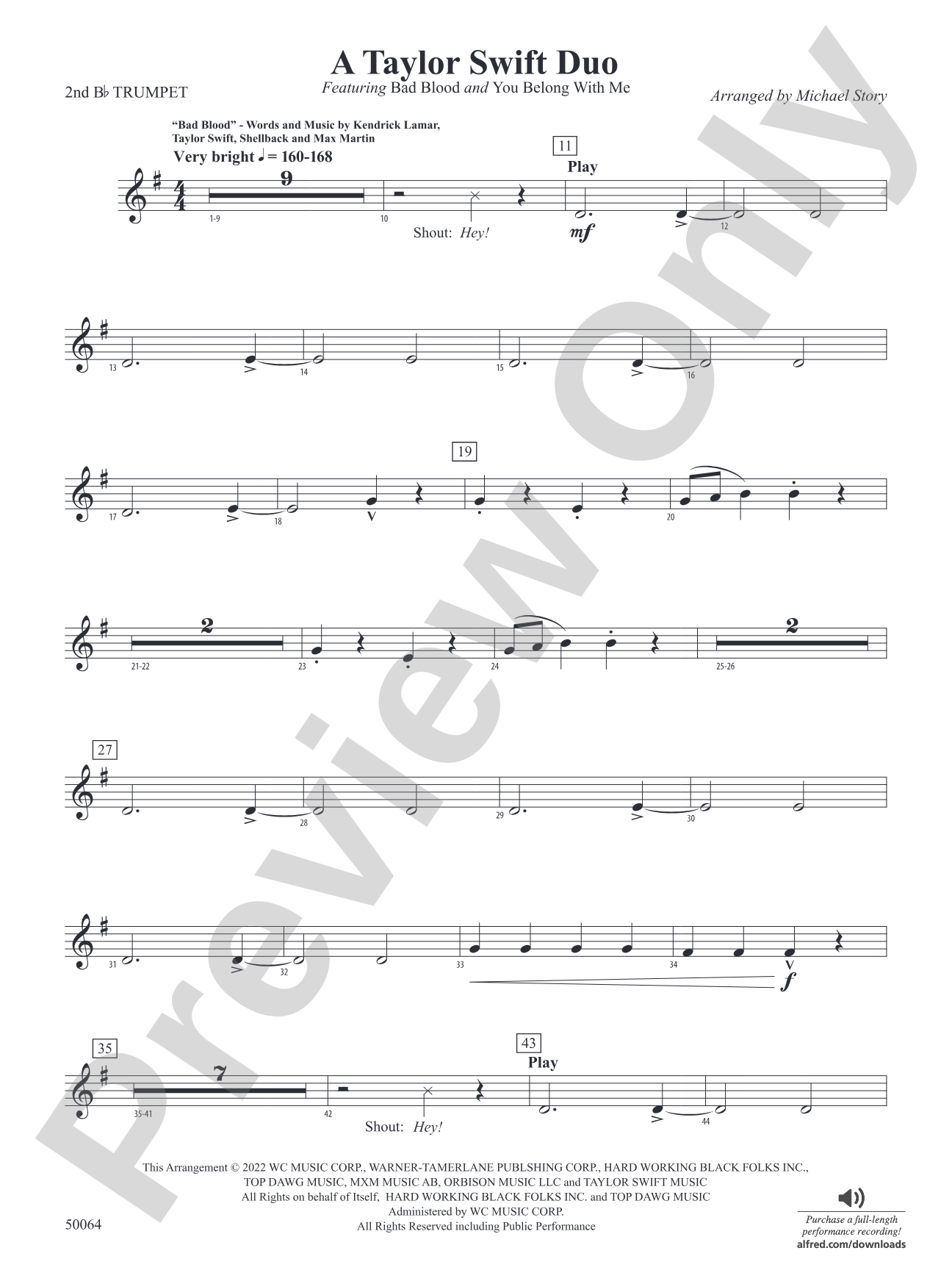A Taylor Swift Duo: 2nd B-flat Trumpet