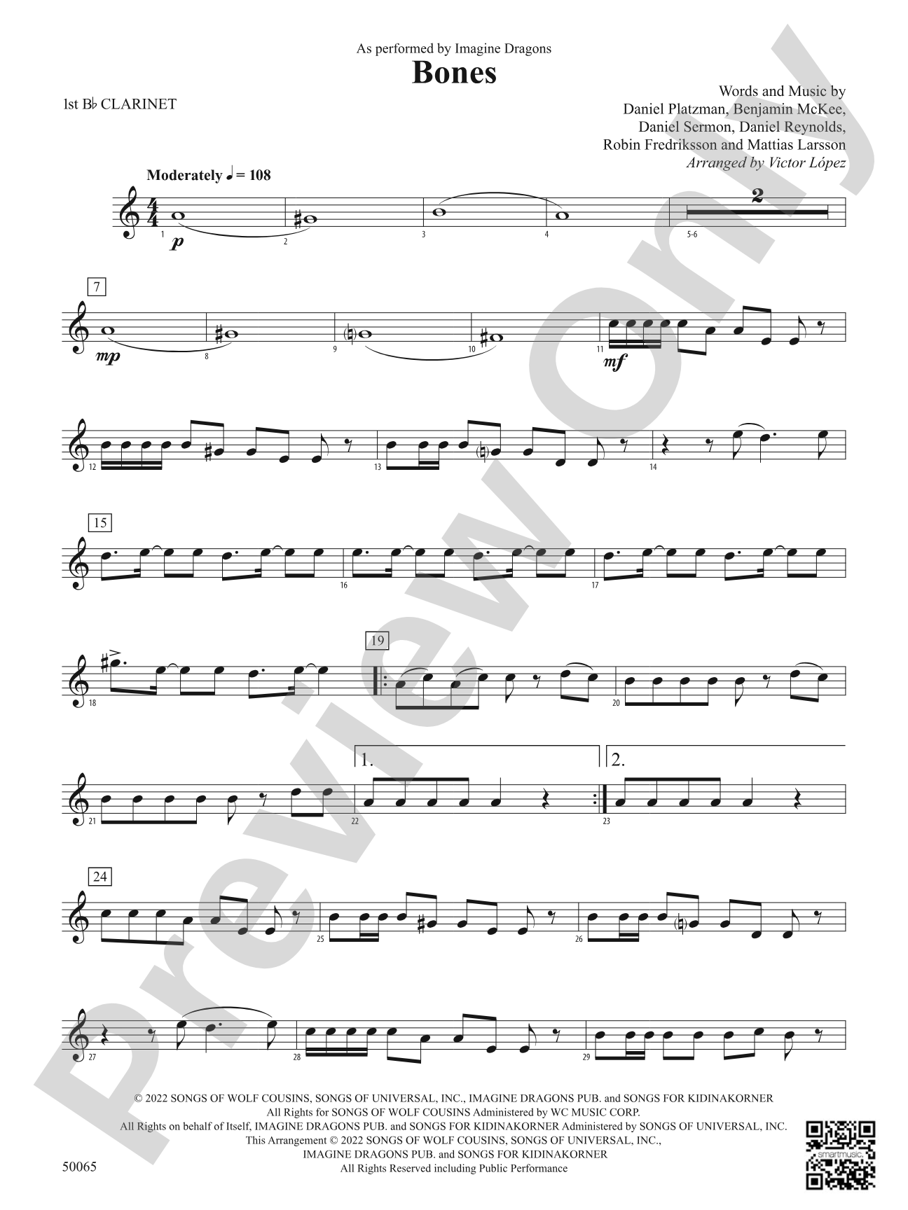 Bones: 1st B-flat Clarinet