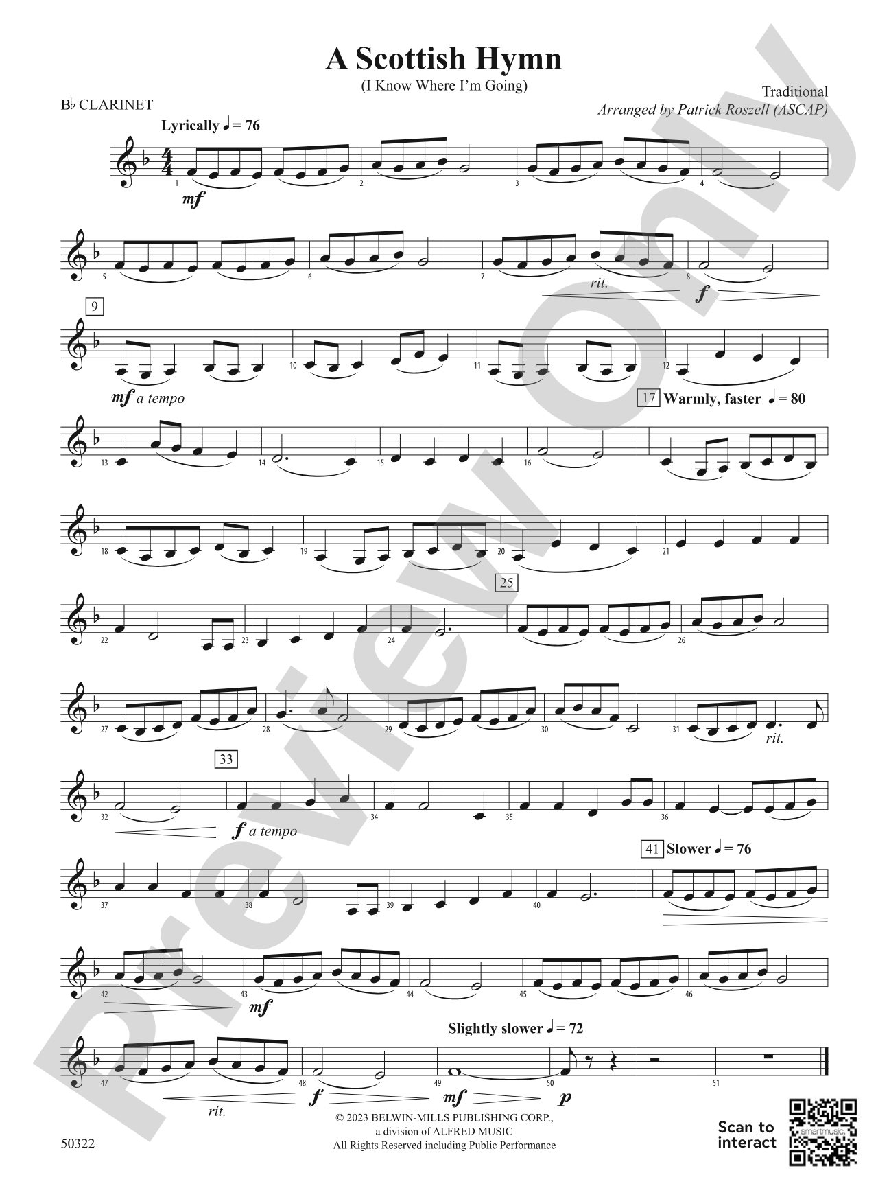 A Scottish Hymn: 1st B-flat Clarinet