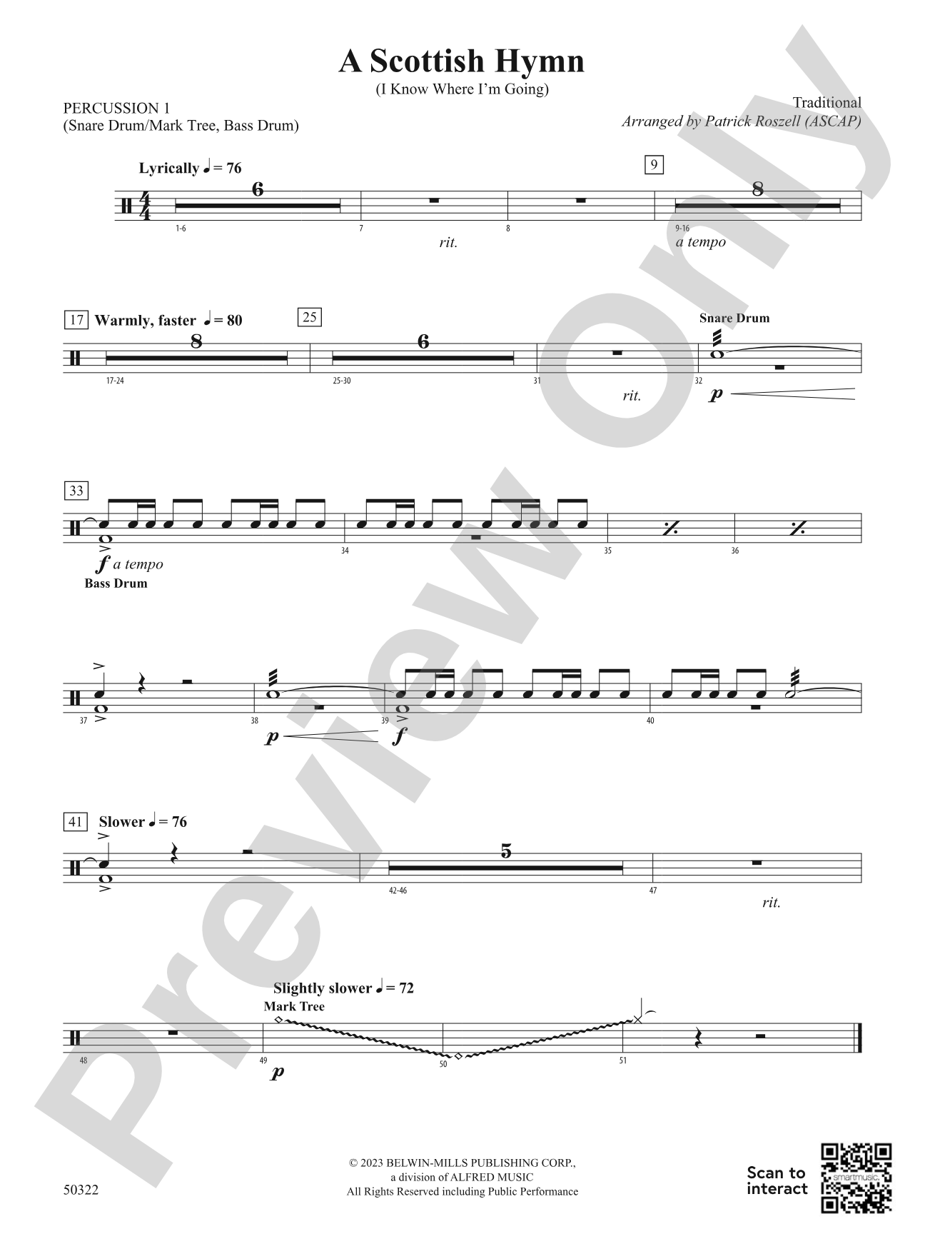 A Scottish Hymn: 1st Percussion