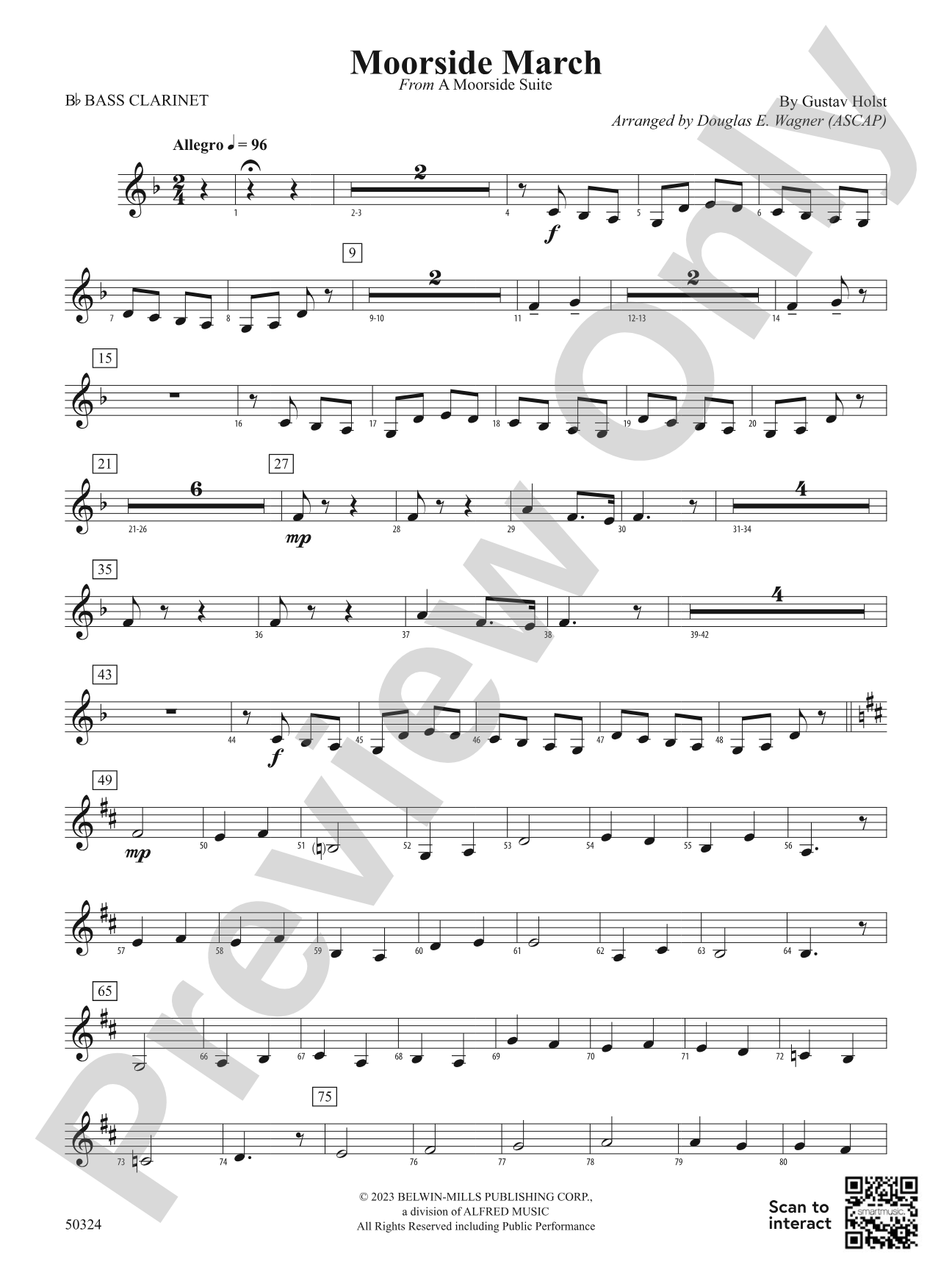 Moorside March: B-flat Bass Clarinet