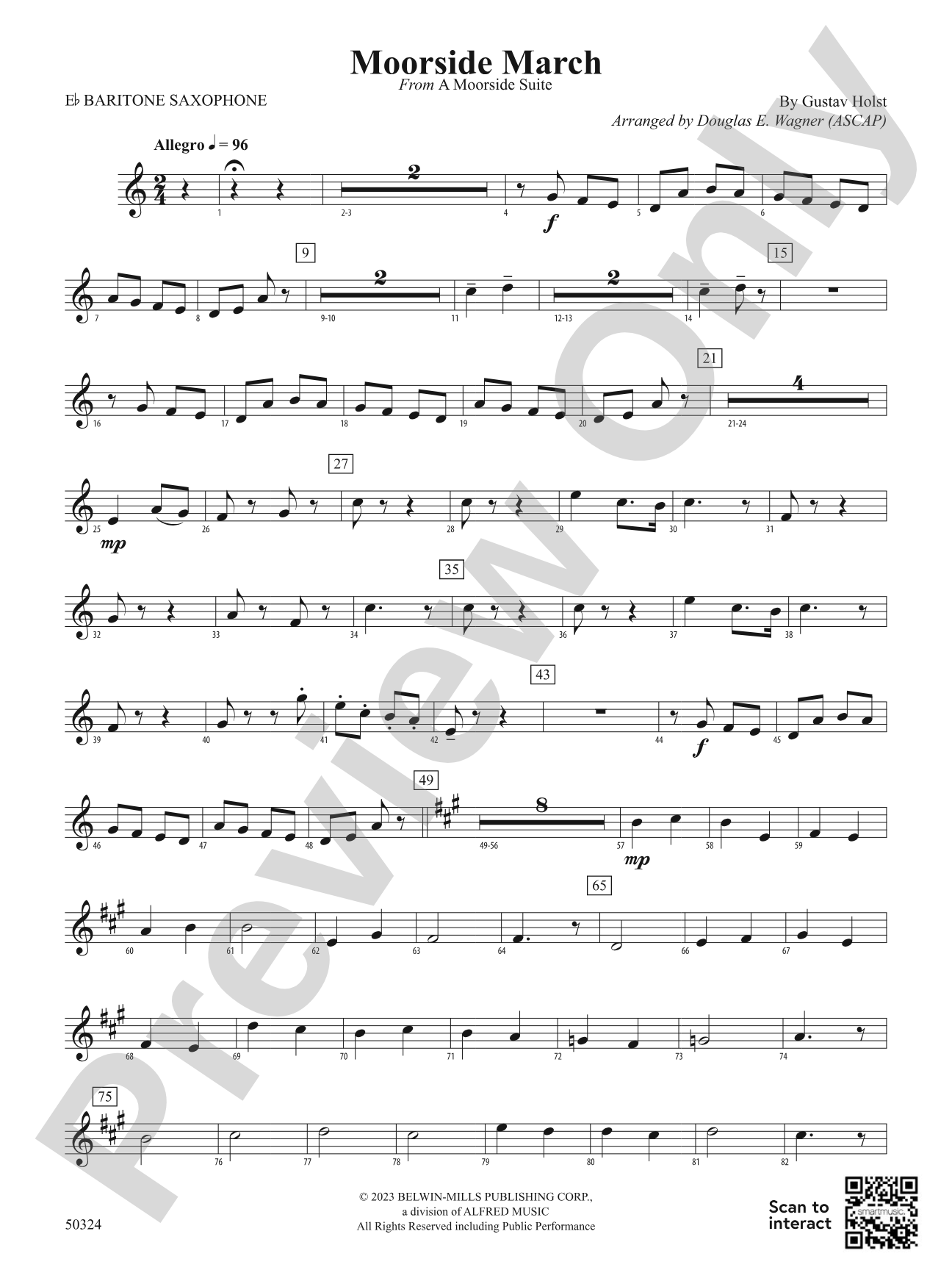 Moorside March: E-flat Baritone Saxophone