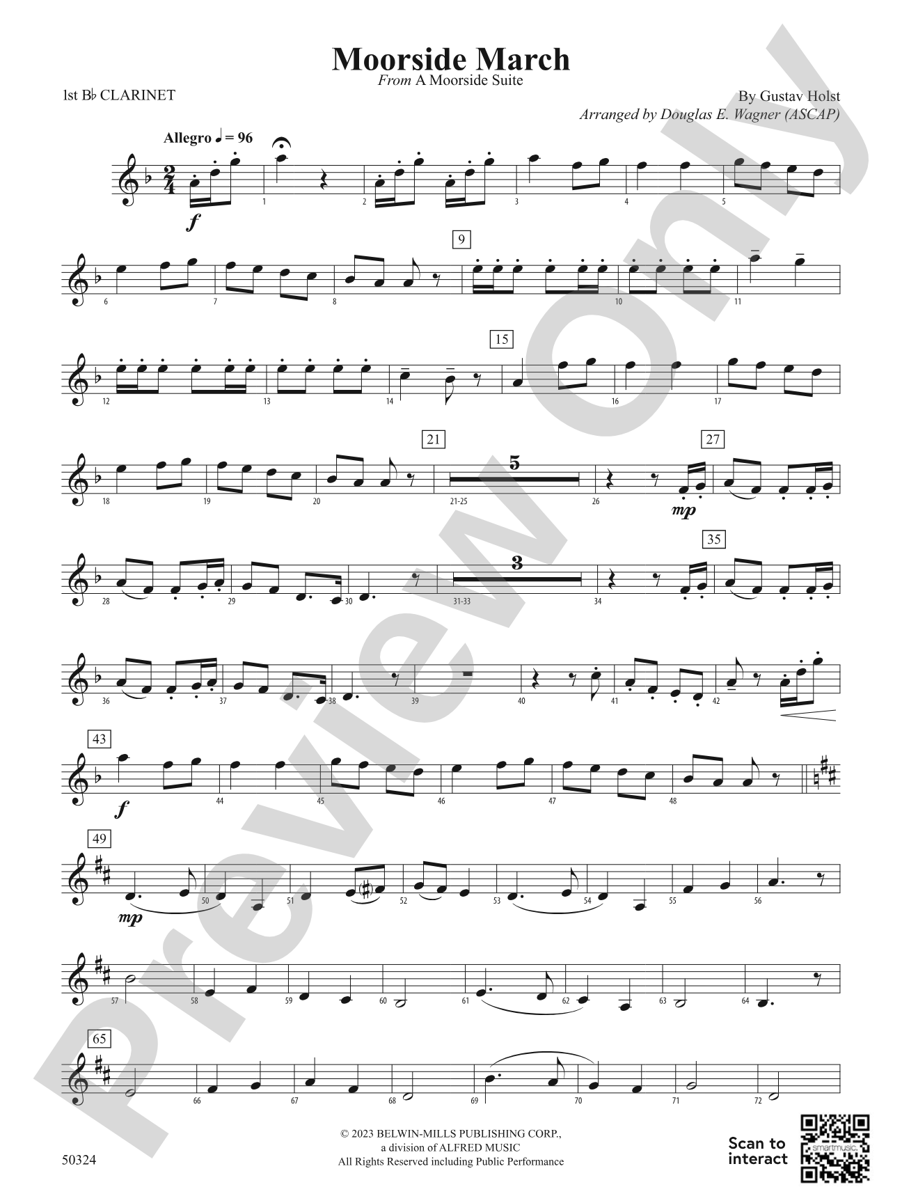 Moorside March: 1st B-flat Clarinet