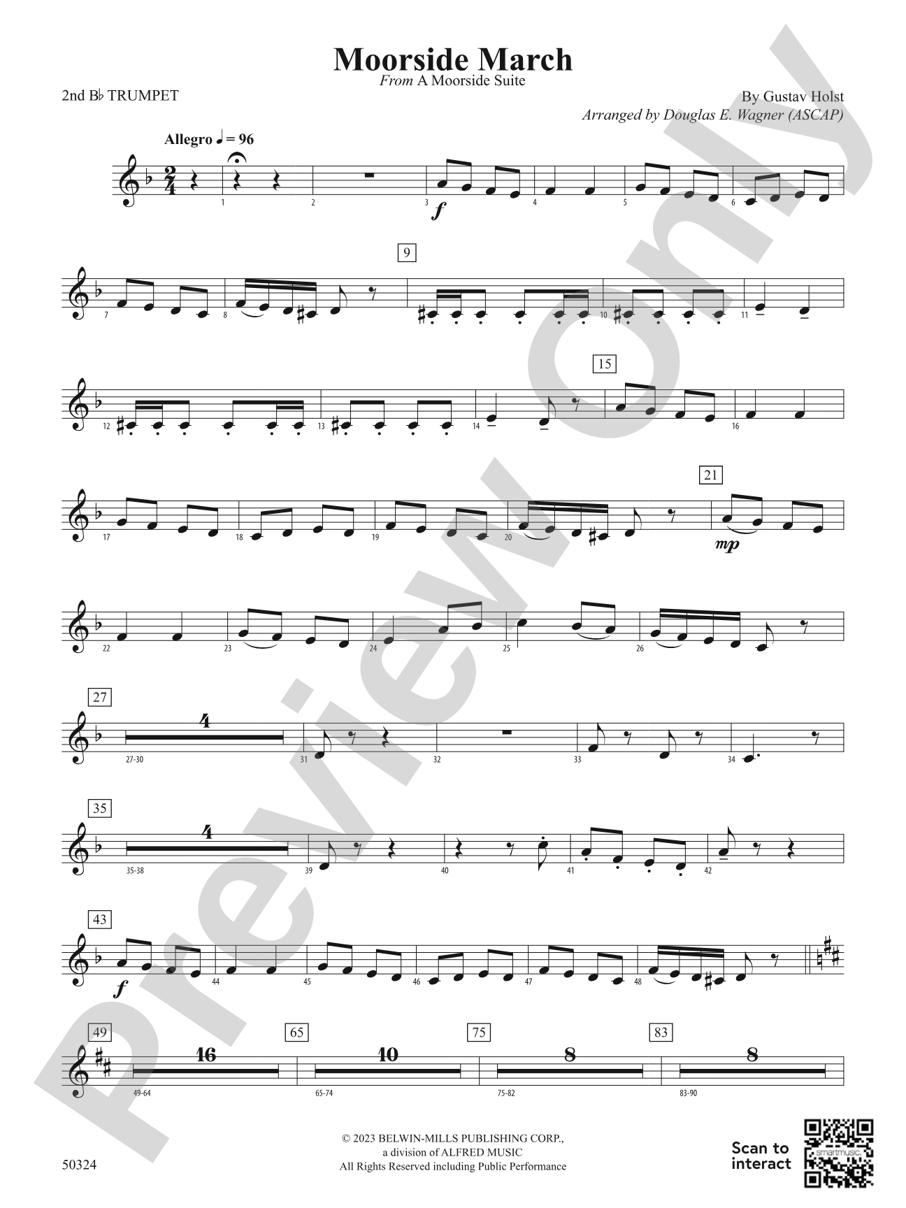 Moorside March: 2nd B-flat Trumpet