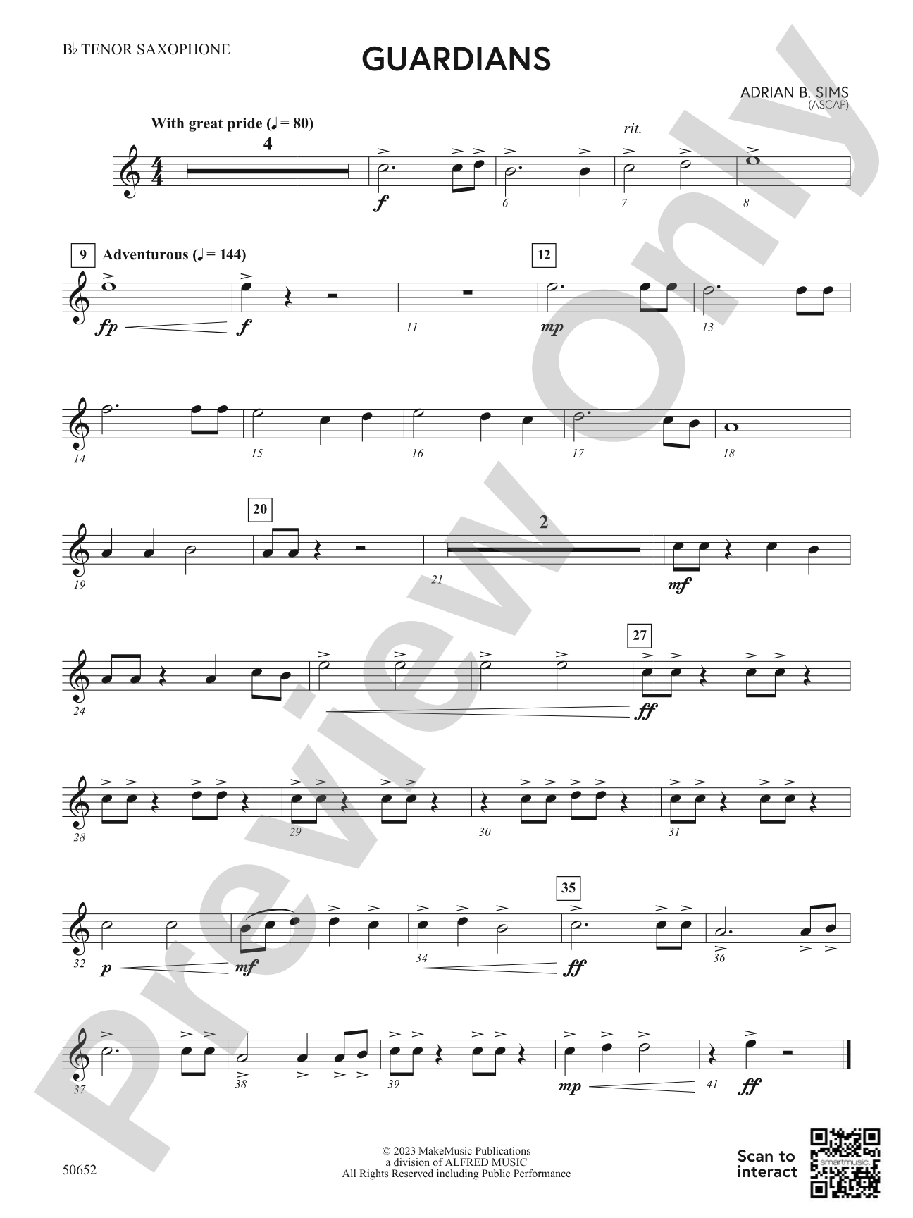 Guardians: B-flat Tenor Saxophone