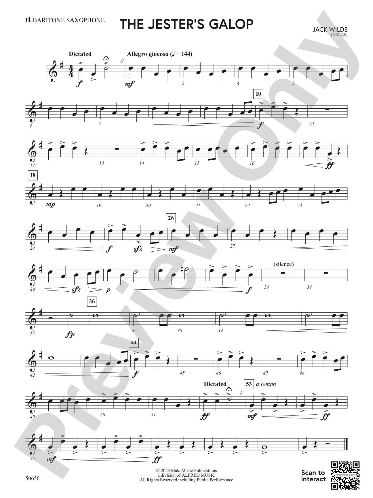 The Jester's Galop: E-flat Baritone Saxophone