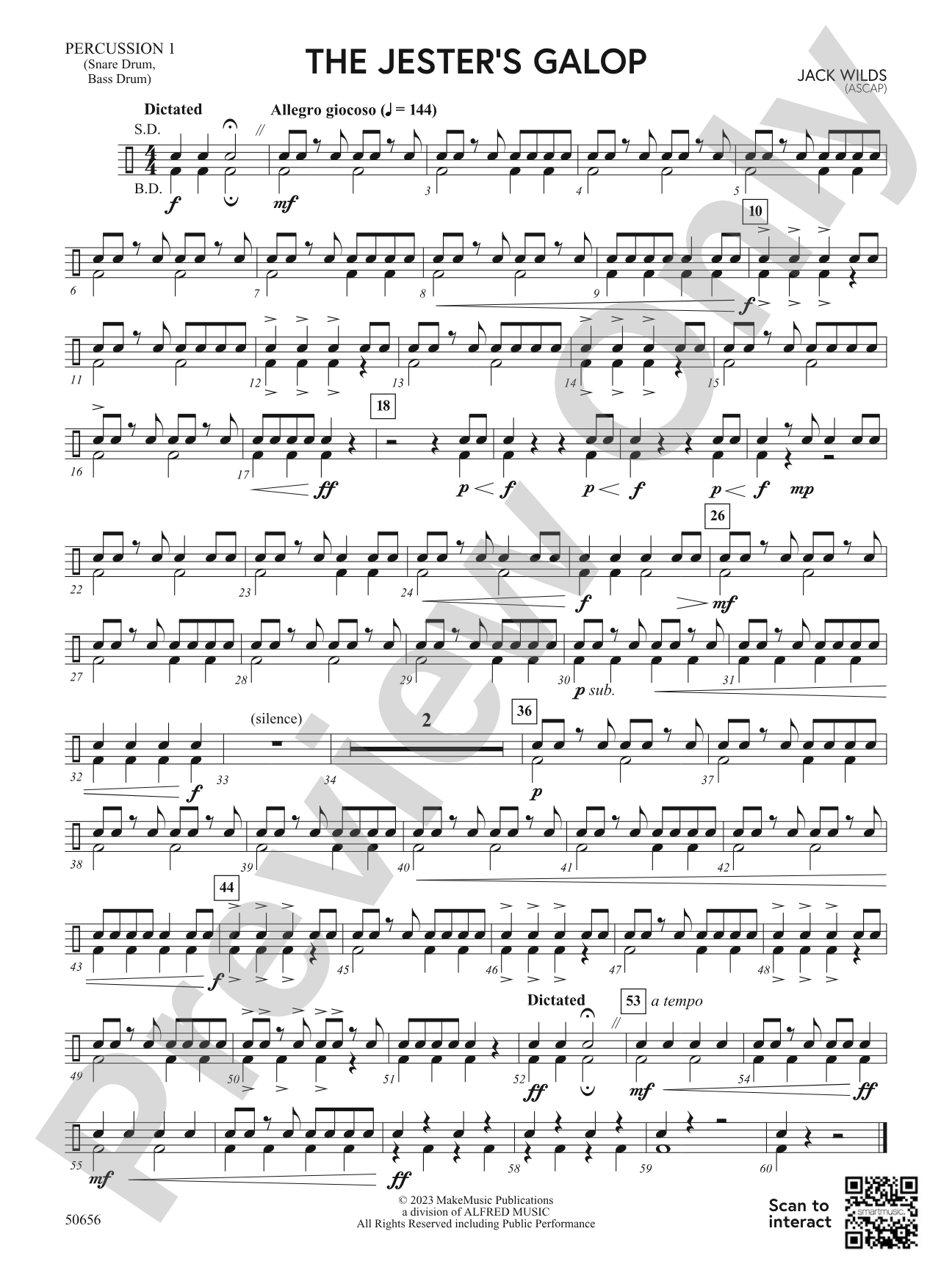 The Jester's Galop: 1st Percussion