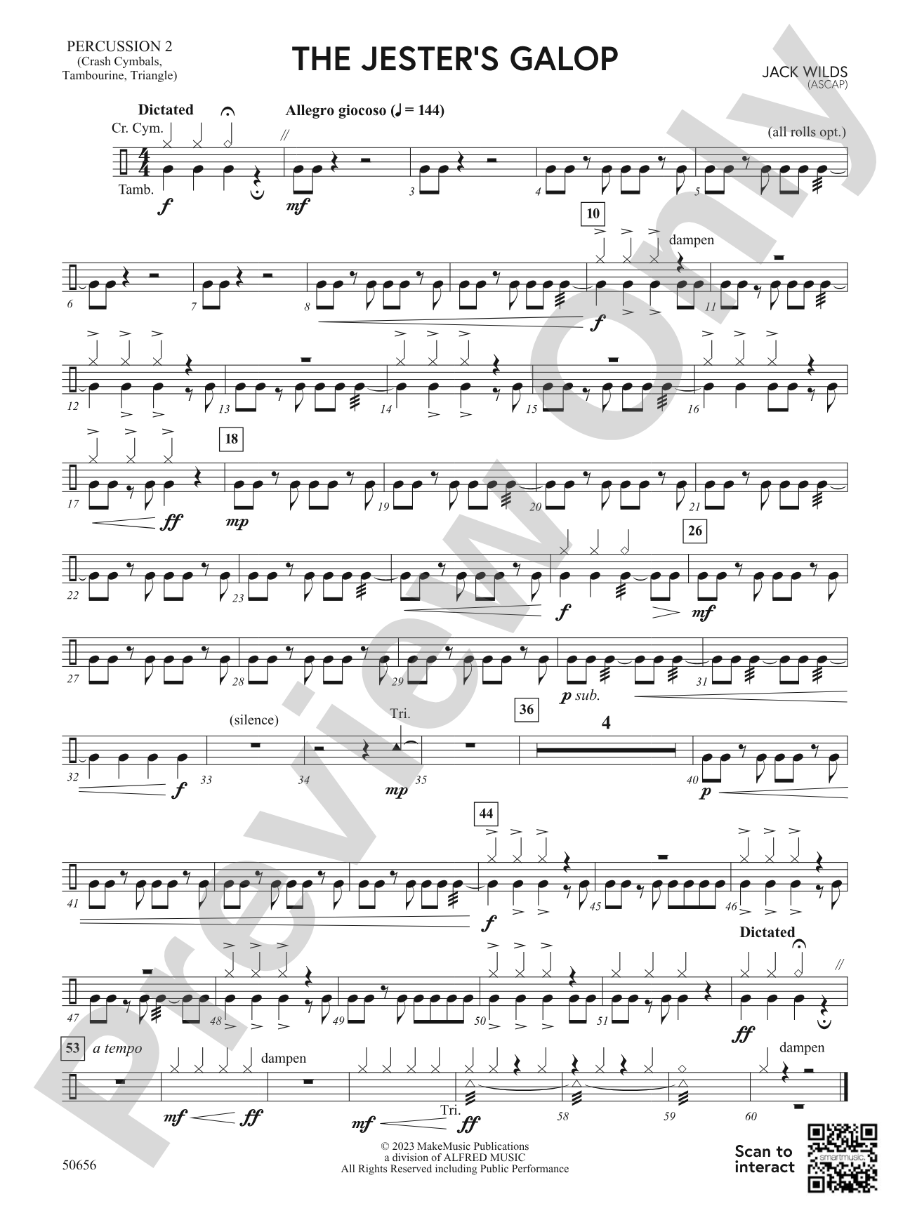 The Jester's Galop: 2nd Percussion
