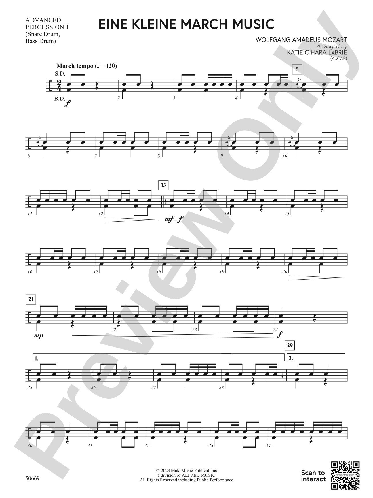 Eine Kleine March Music: Advanced Percussion 1