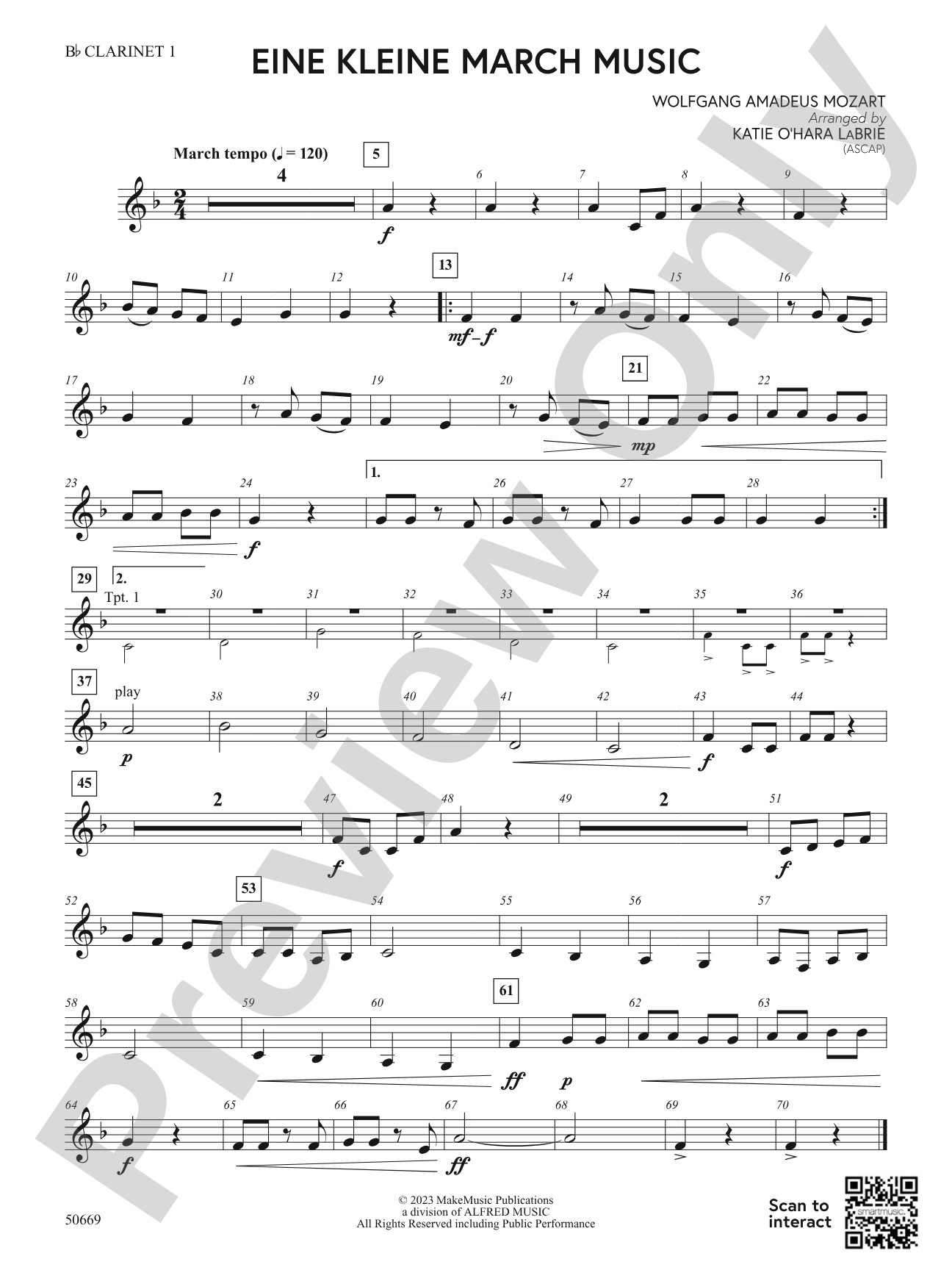 Eine Kleine March Music: 1st B-flat Clarinet