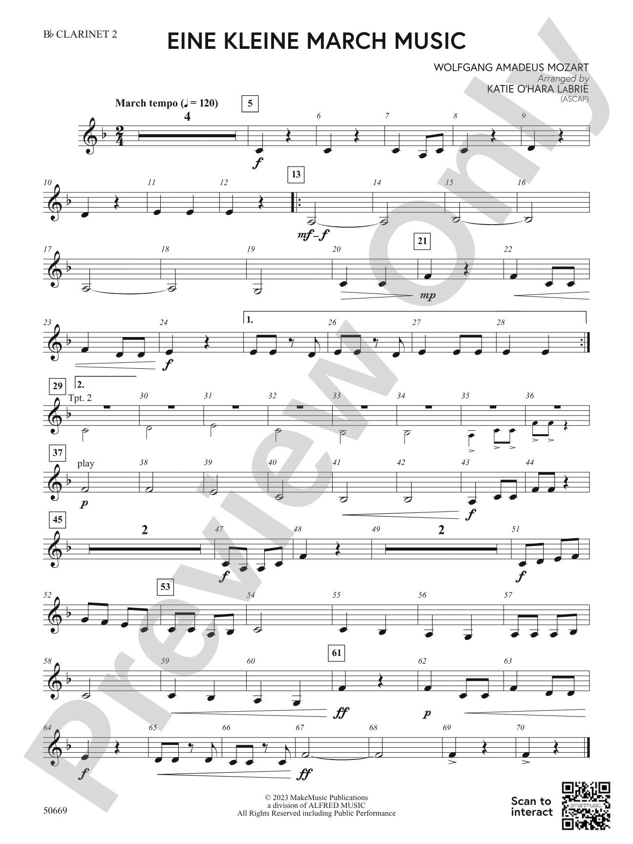 Eine Kleine March Music: 2nd B-flat Clarinet