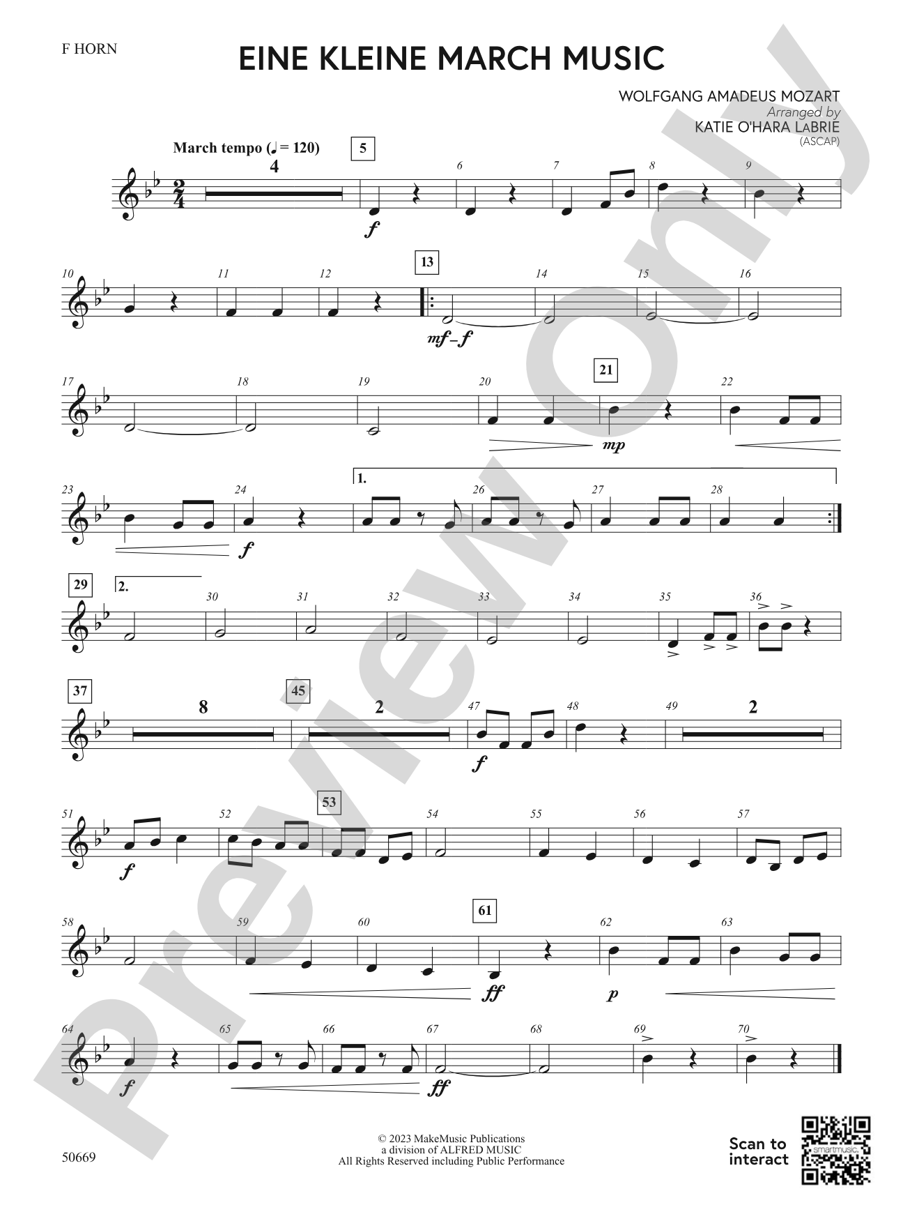 Eine Kleine March Music: 1st F Horn