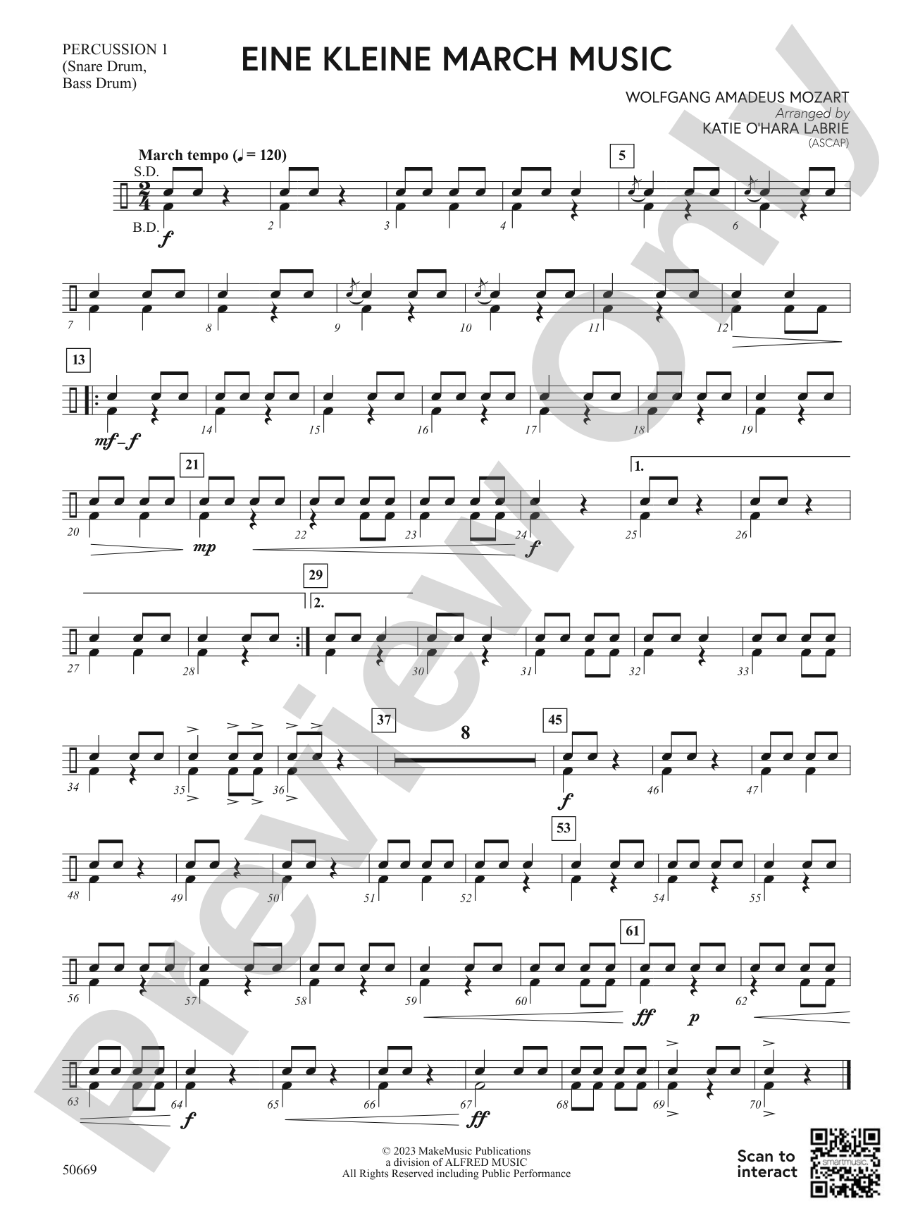 Eine Kleine March Music: 1st Percussion