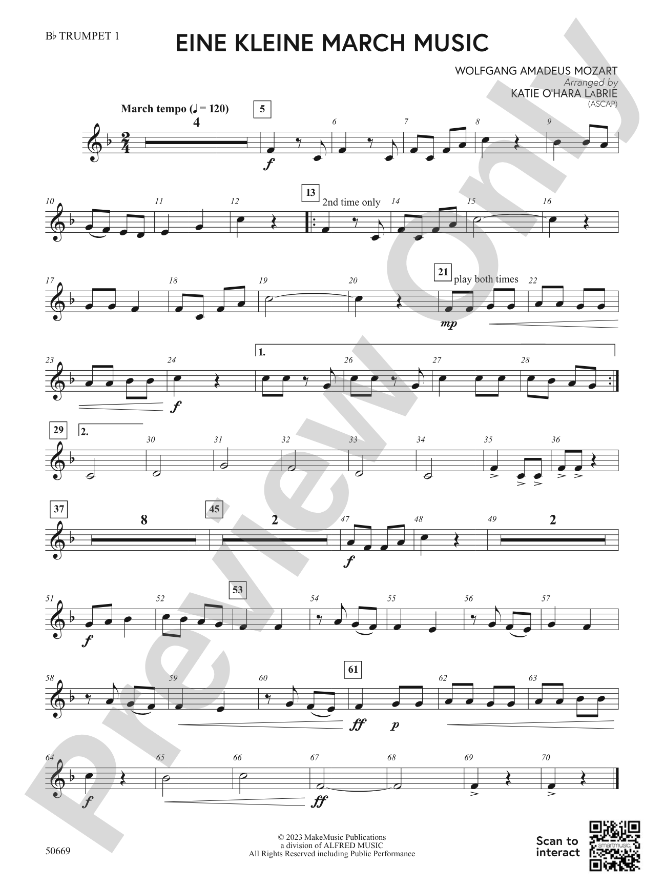 Eine Kleine March Music: 1st B-flat Trumpet