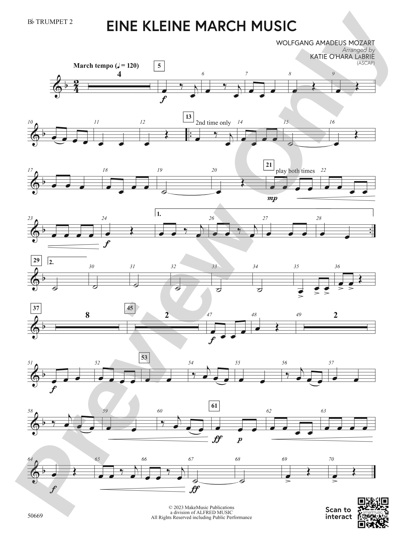 Eine Kleine March Music: 2nd B-flat Trumpet