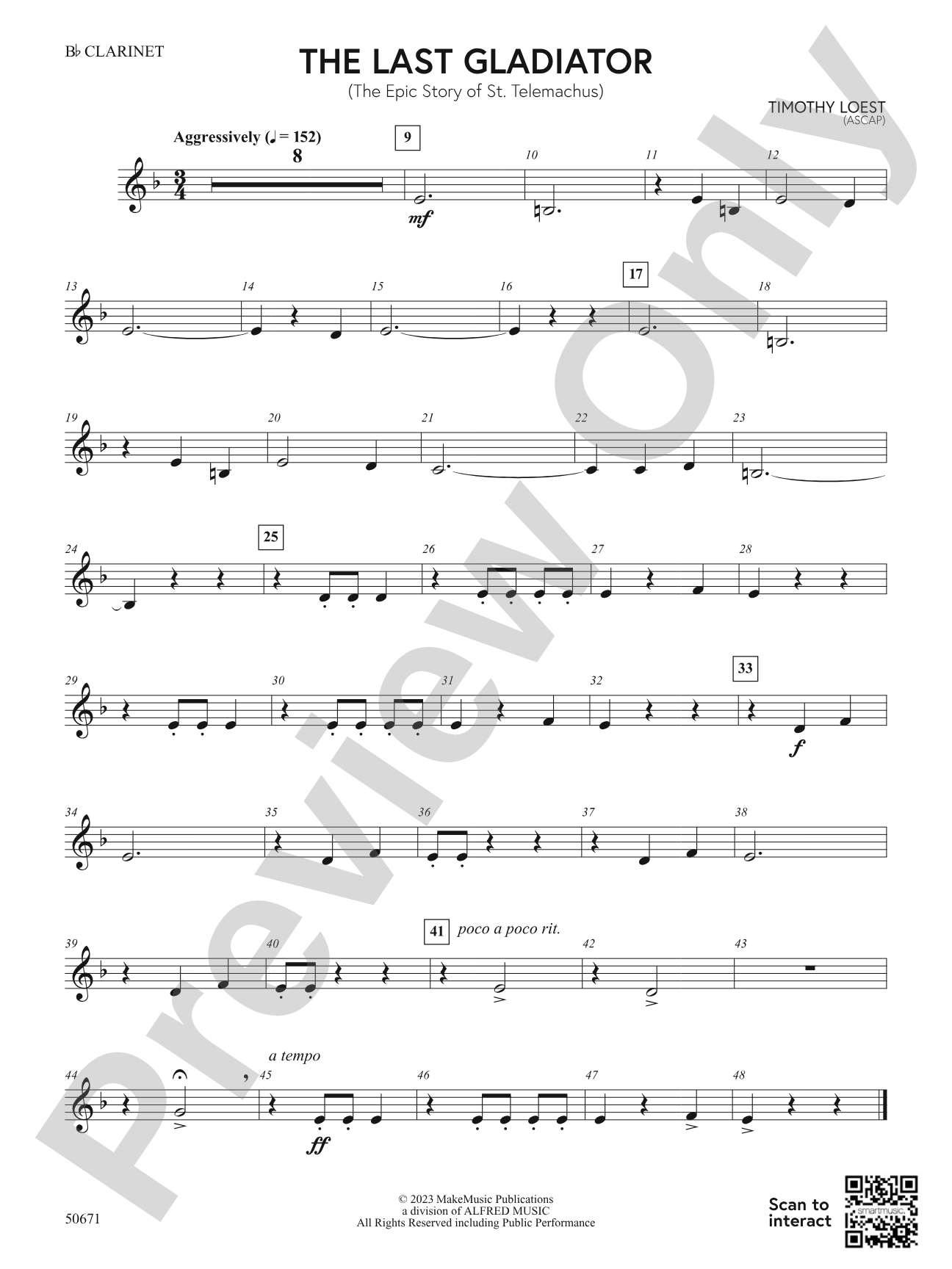 The Last Gladiator: 1st B-flat Clarinet