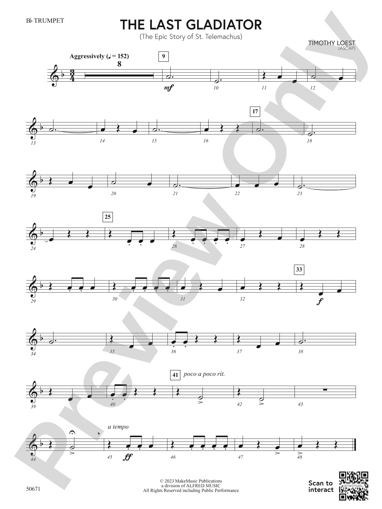 The Last Gladiator: 1st B-flat Trumpet