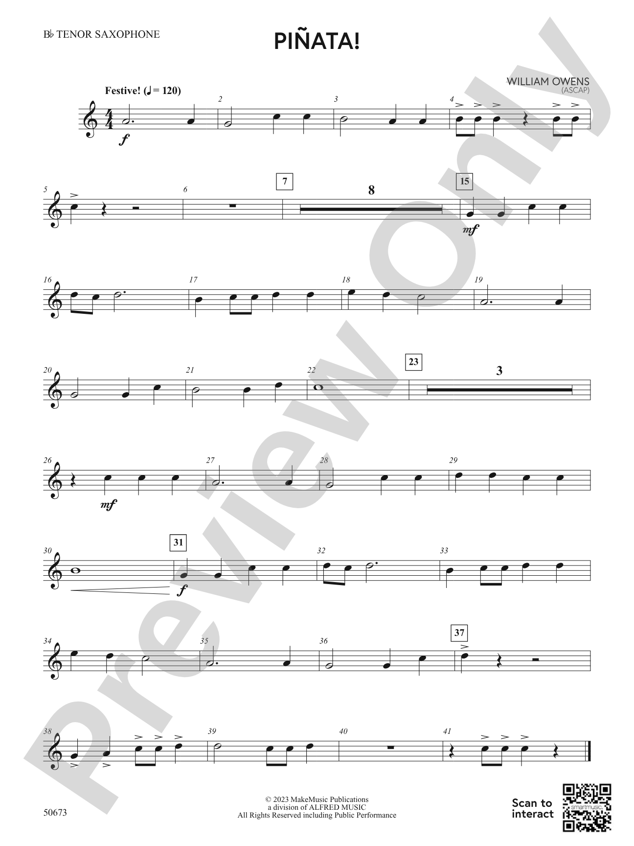 Piñata!: B-flat Tenor Saxophone