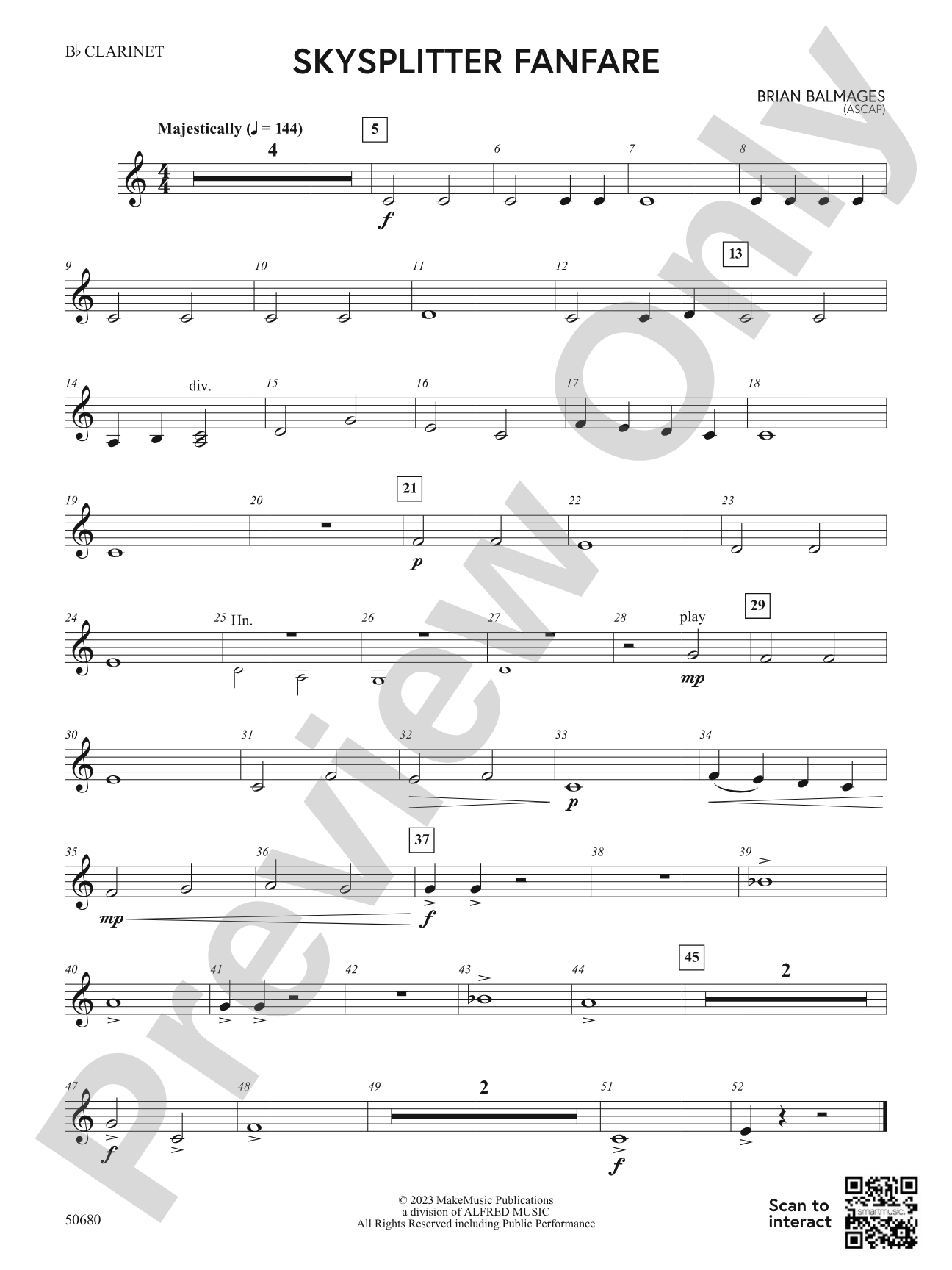 Skysplitter Fanfare: 1st B-flat Clarinet