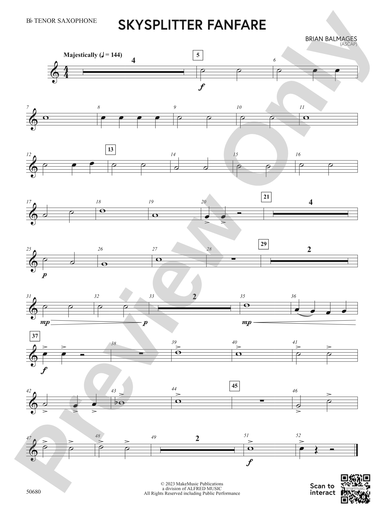 Skysplitter Fanfare: B-flat Tenor Saxophone