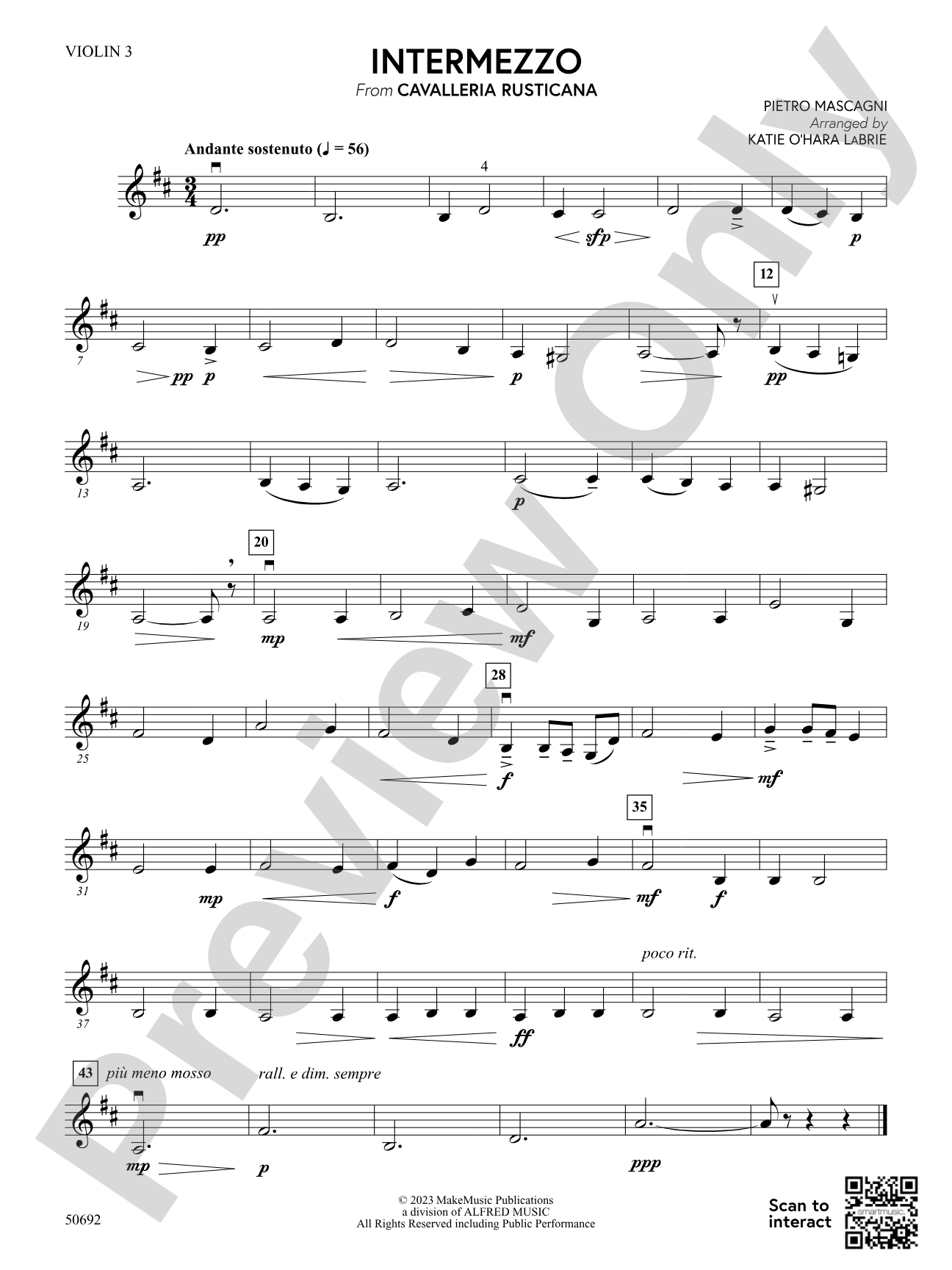 Intermezzo: 3rd Violin (Viola [TC])