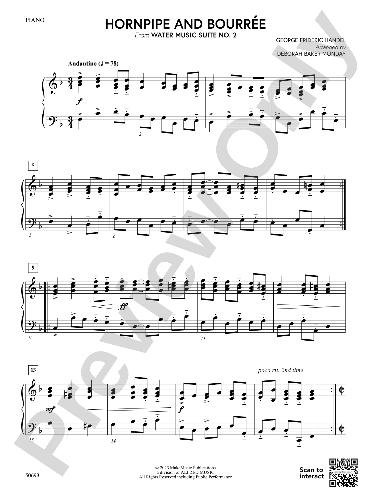 Hornpipe and Bourrée: Piano Accompaniment