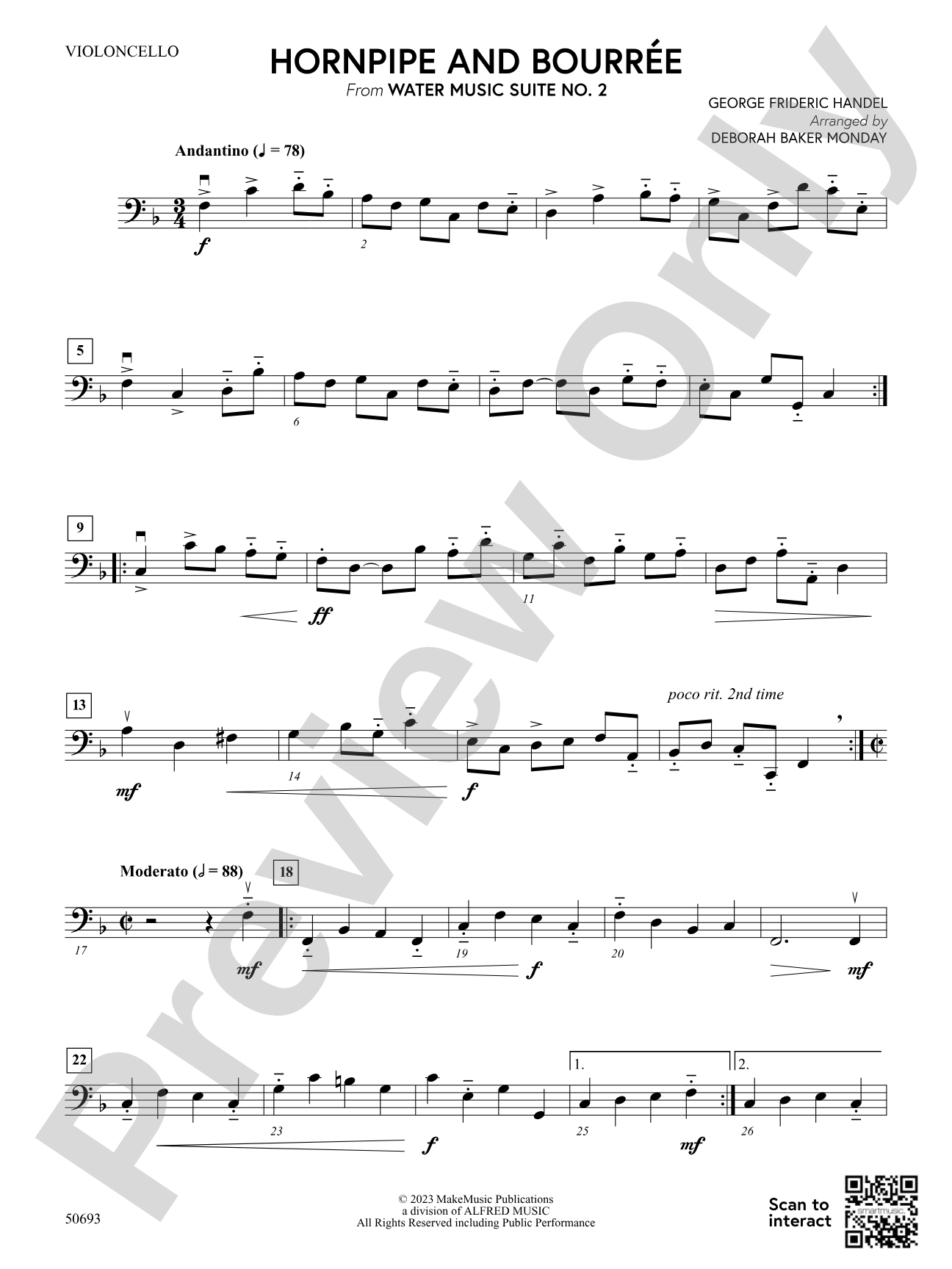 Hornpipe and Bourrée: Cello