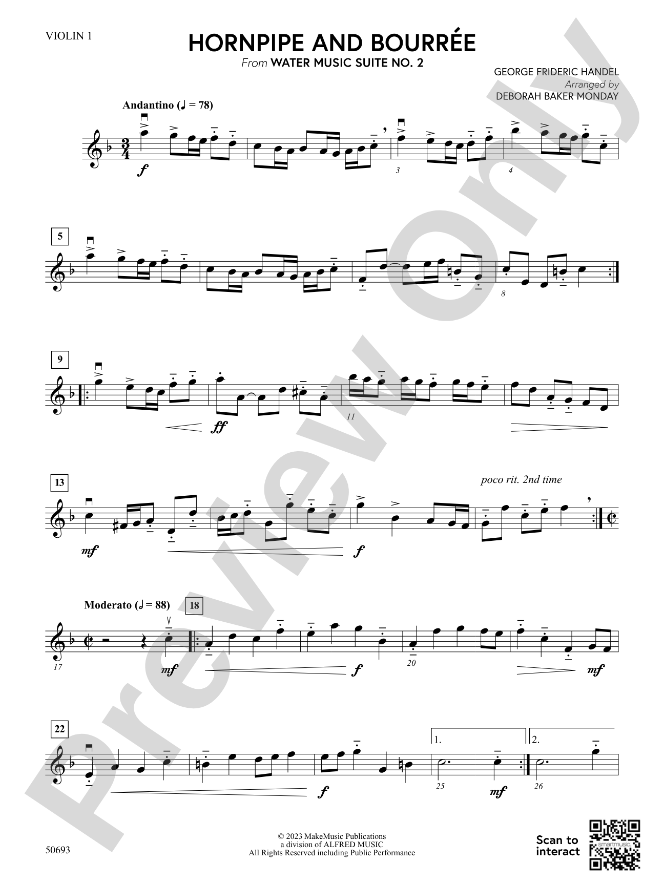Hornpipe and Bourrée: 1st Violin